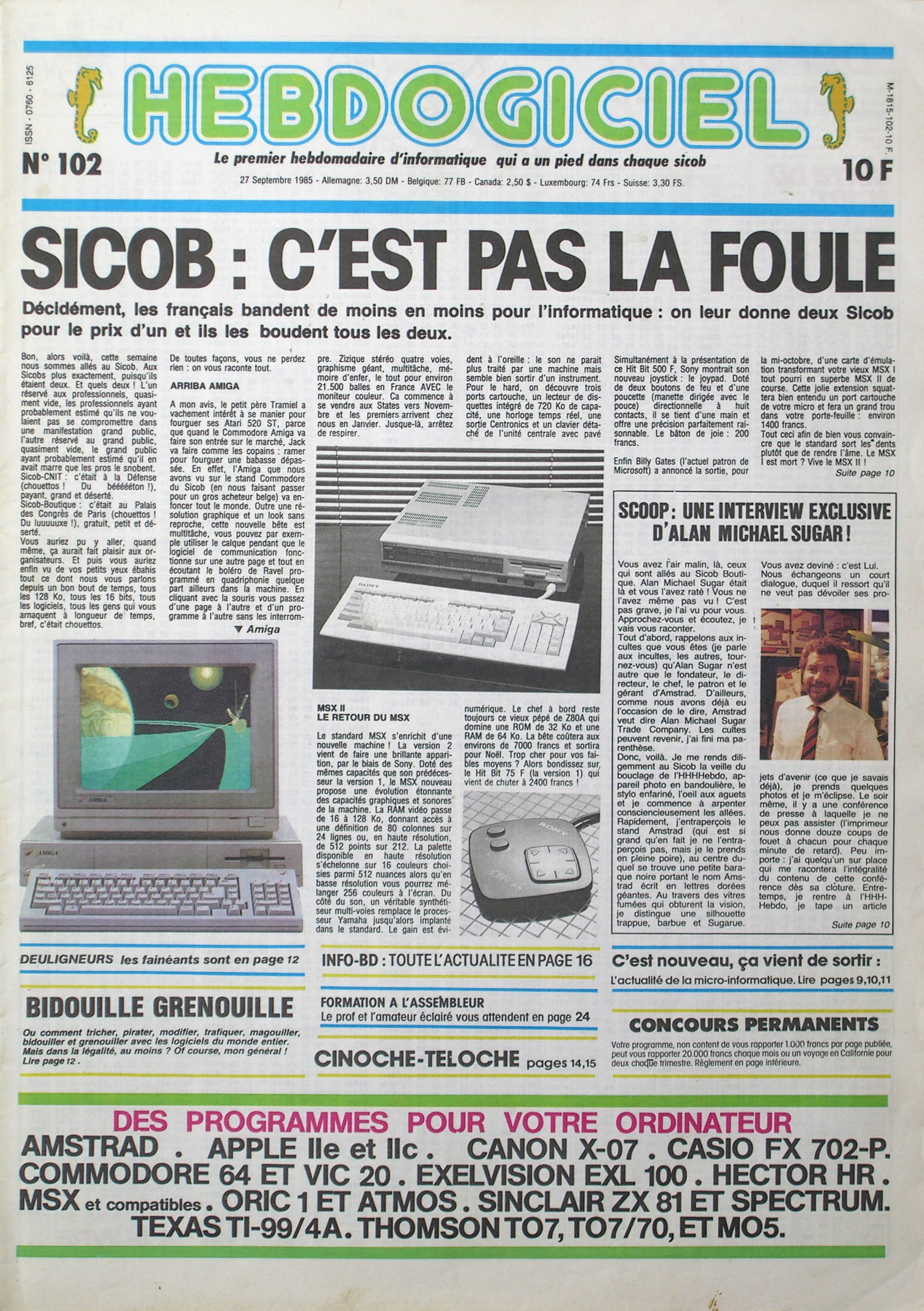Première page de hebdogiciel numero102