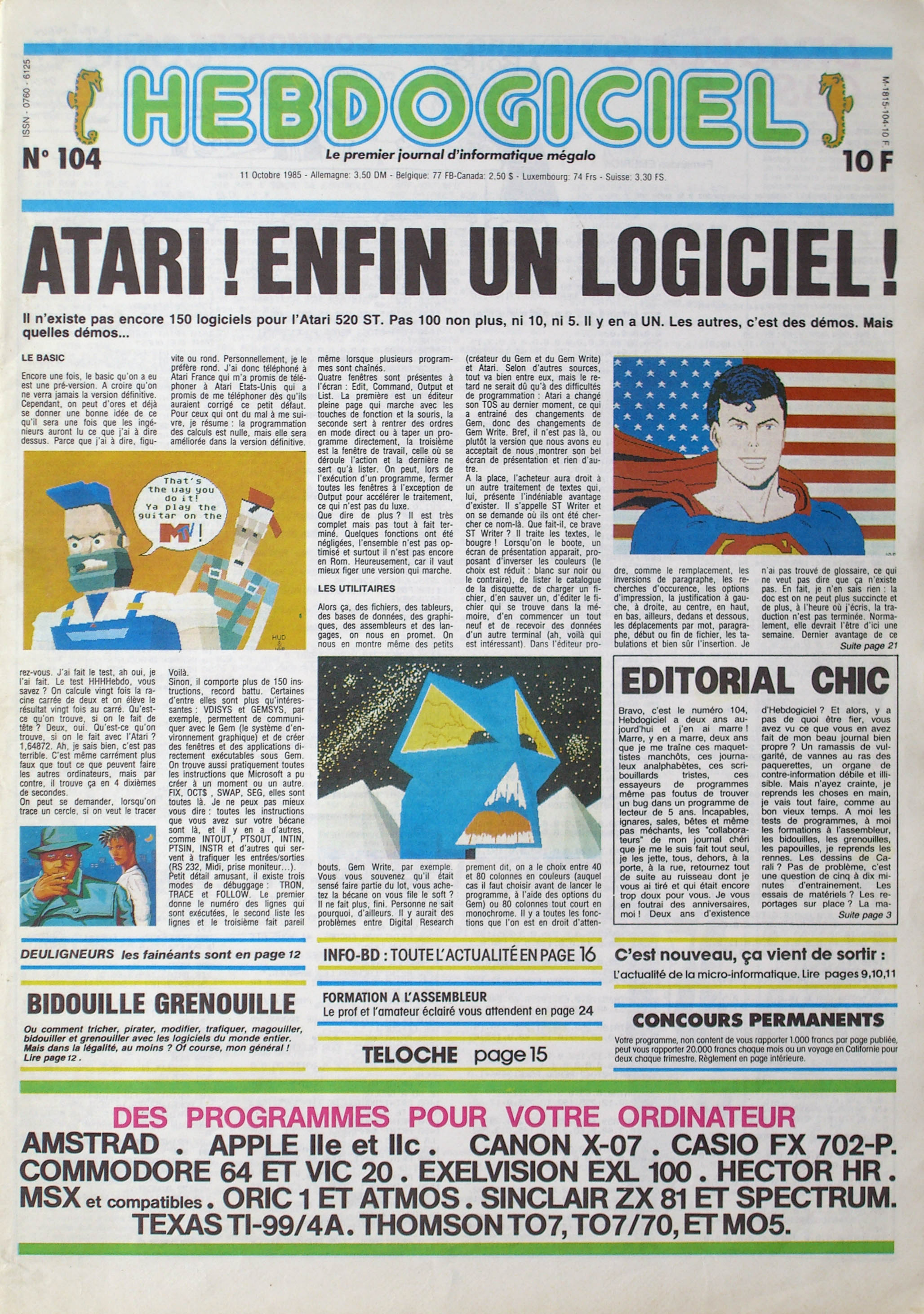 Première page de hebdogiciel numero104