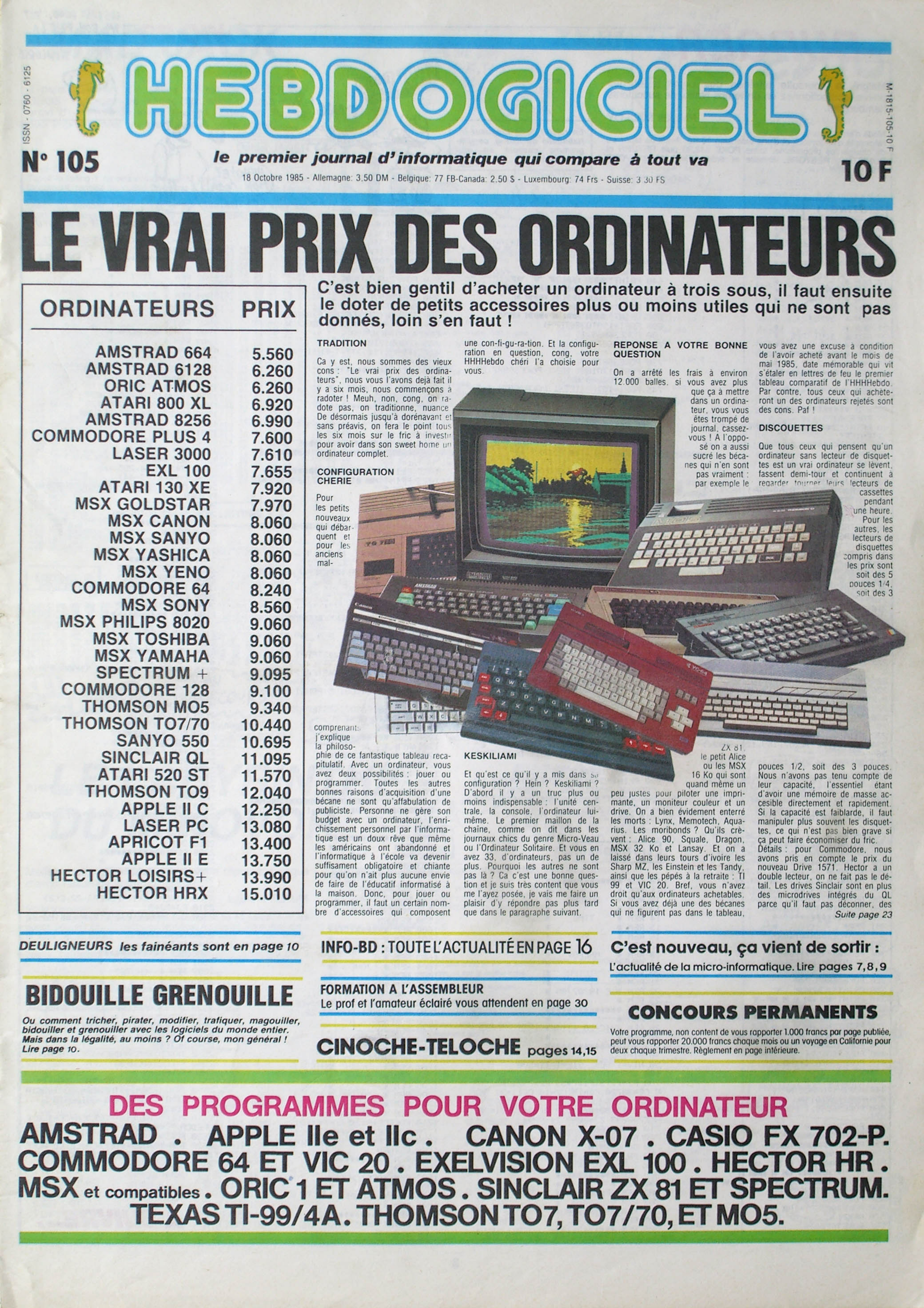 Première page de hebdogiciel numero105
