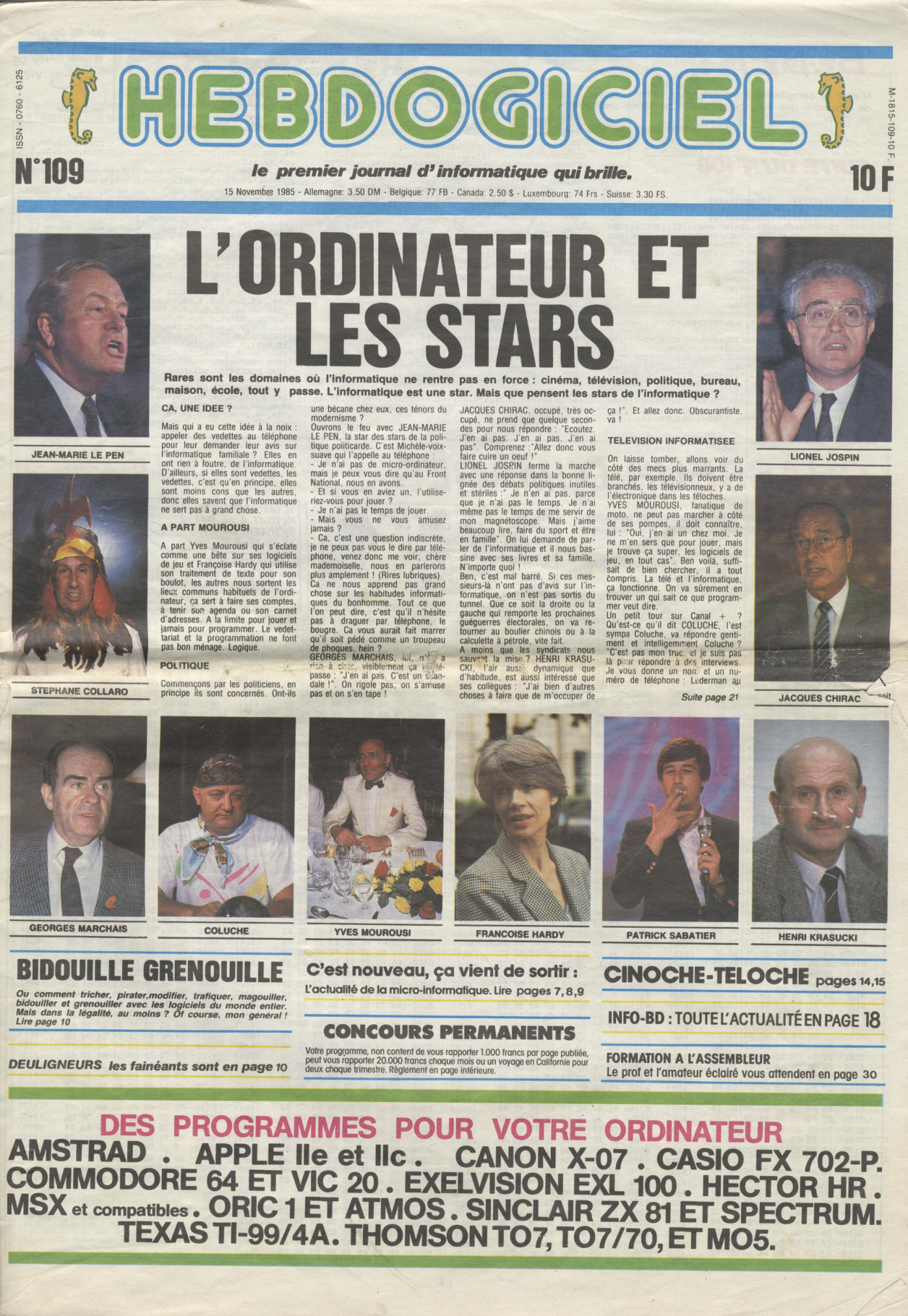 Première page de hebdogiciel numero109