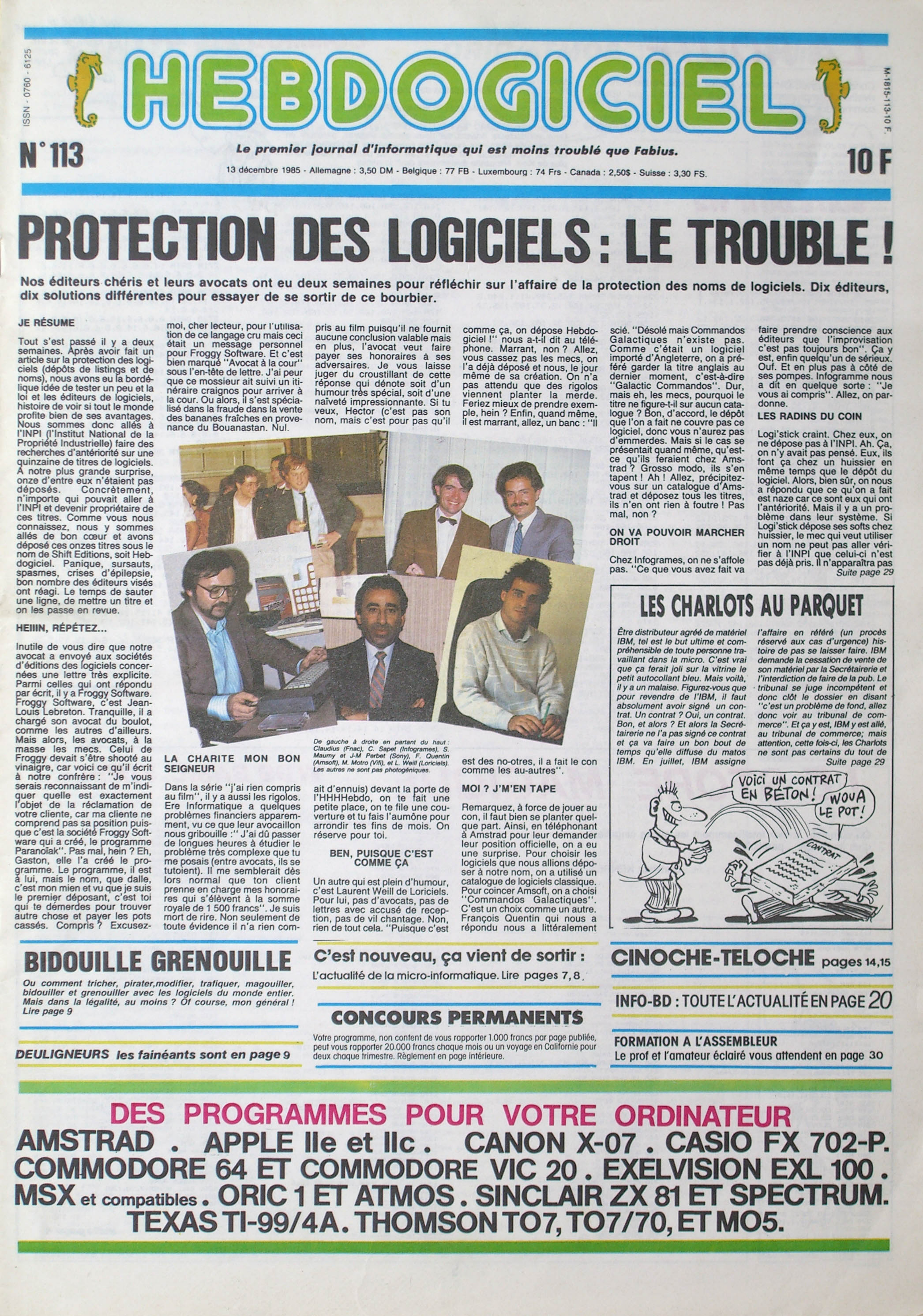 Première page de hebdogiciel numero113