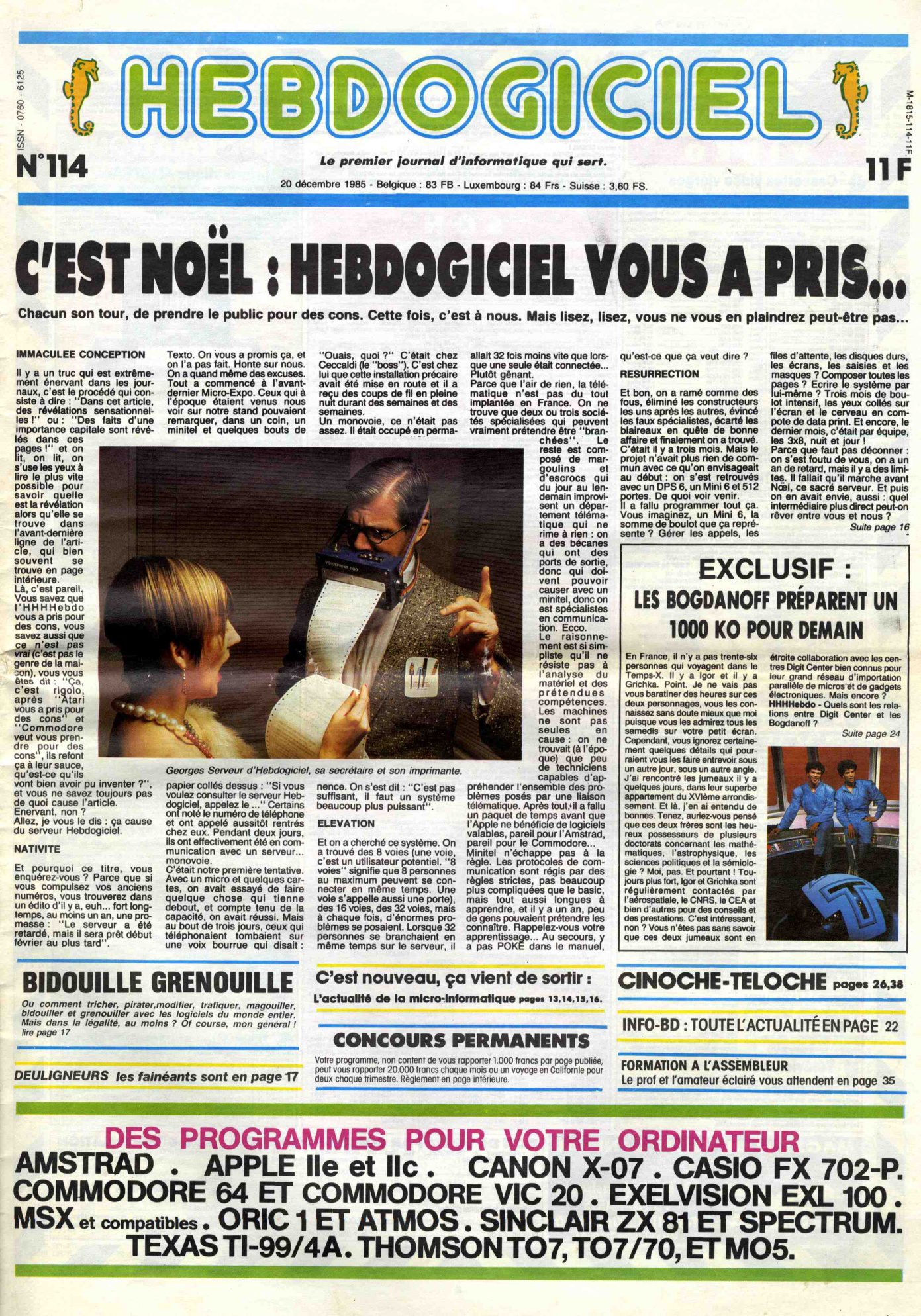 Première page de hebdogiciel numero114