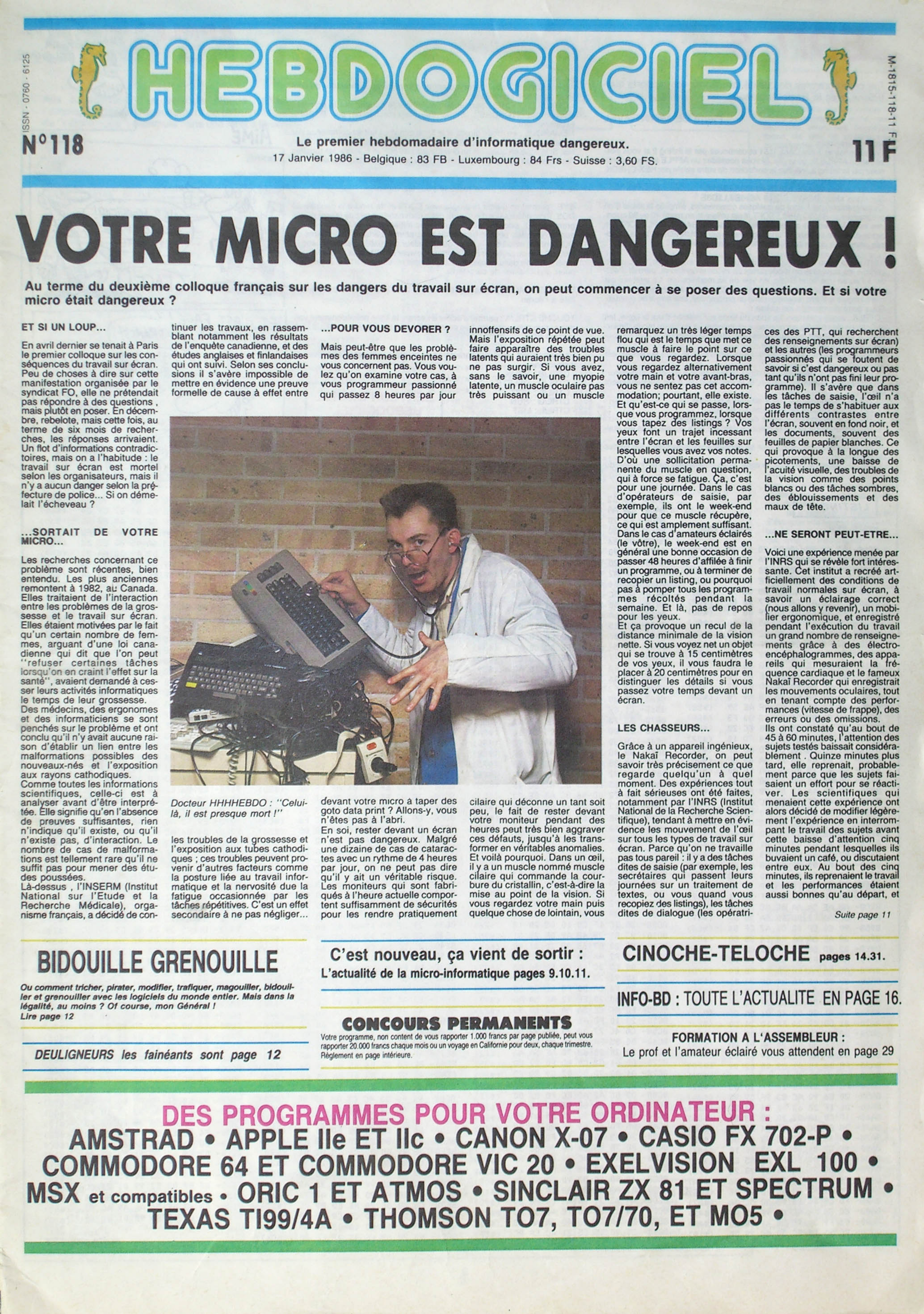 Première page de hebdogiciel numero118