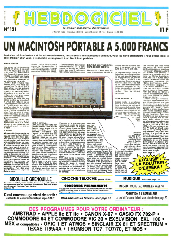 Première page de hebdogiciel numero121