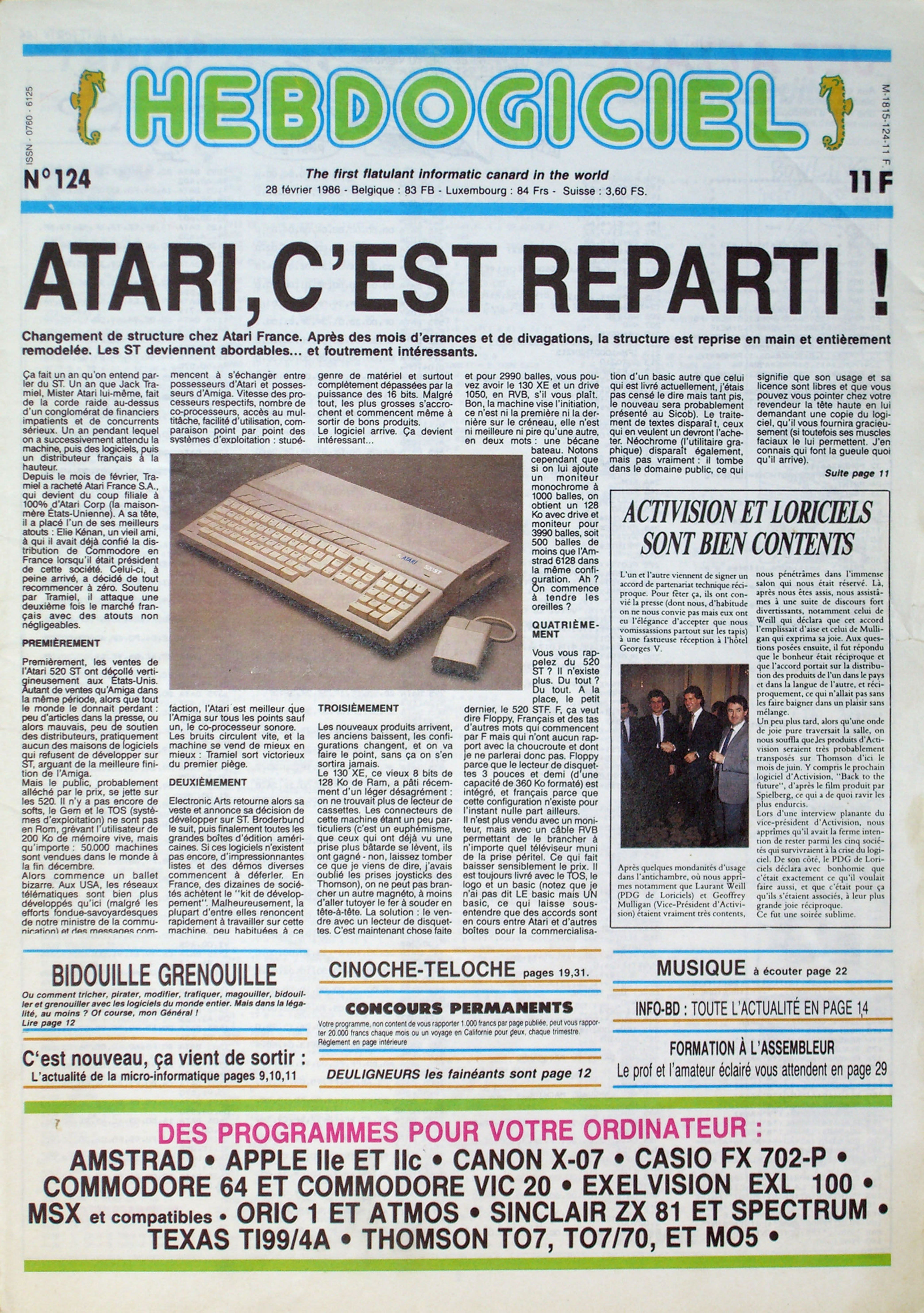 Première page de hebdogiciel numero124