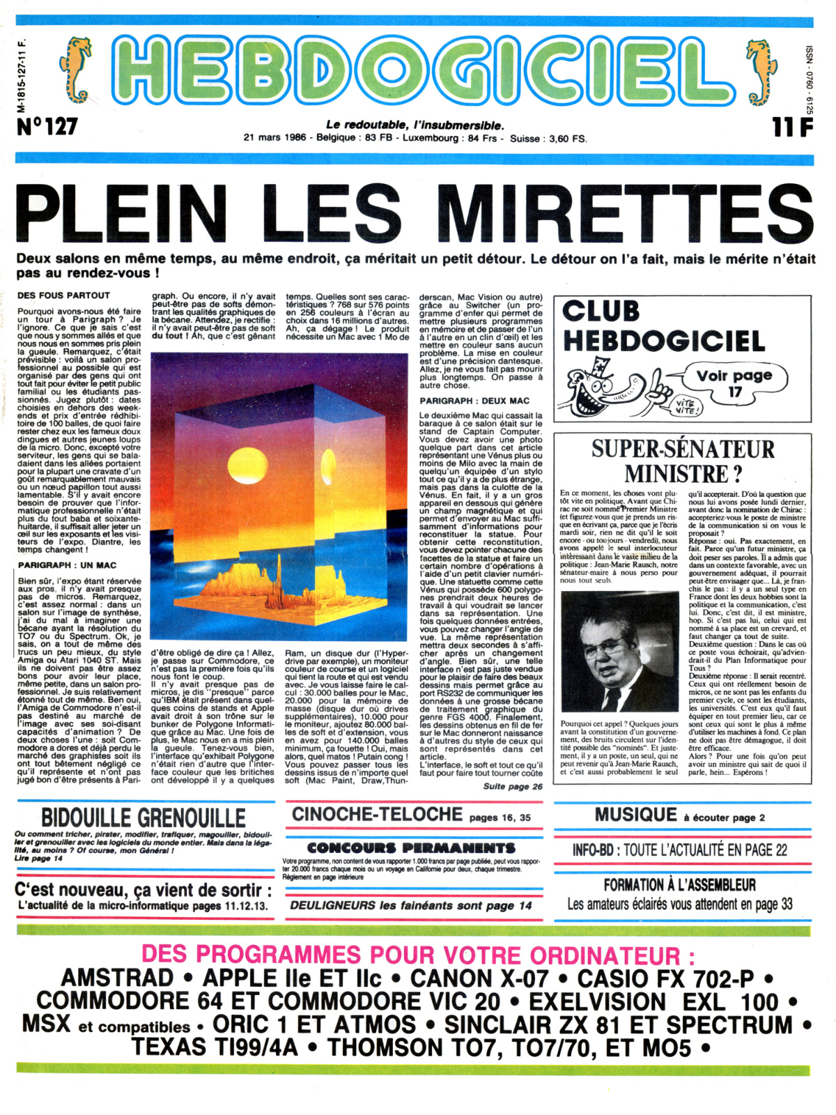 Première page de hebdogiciel numero127