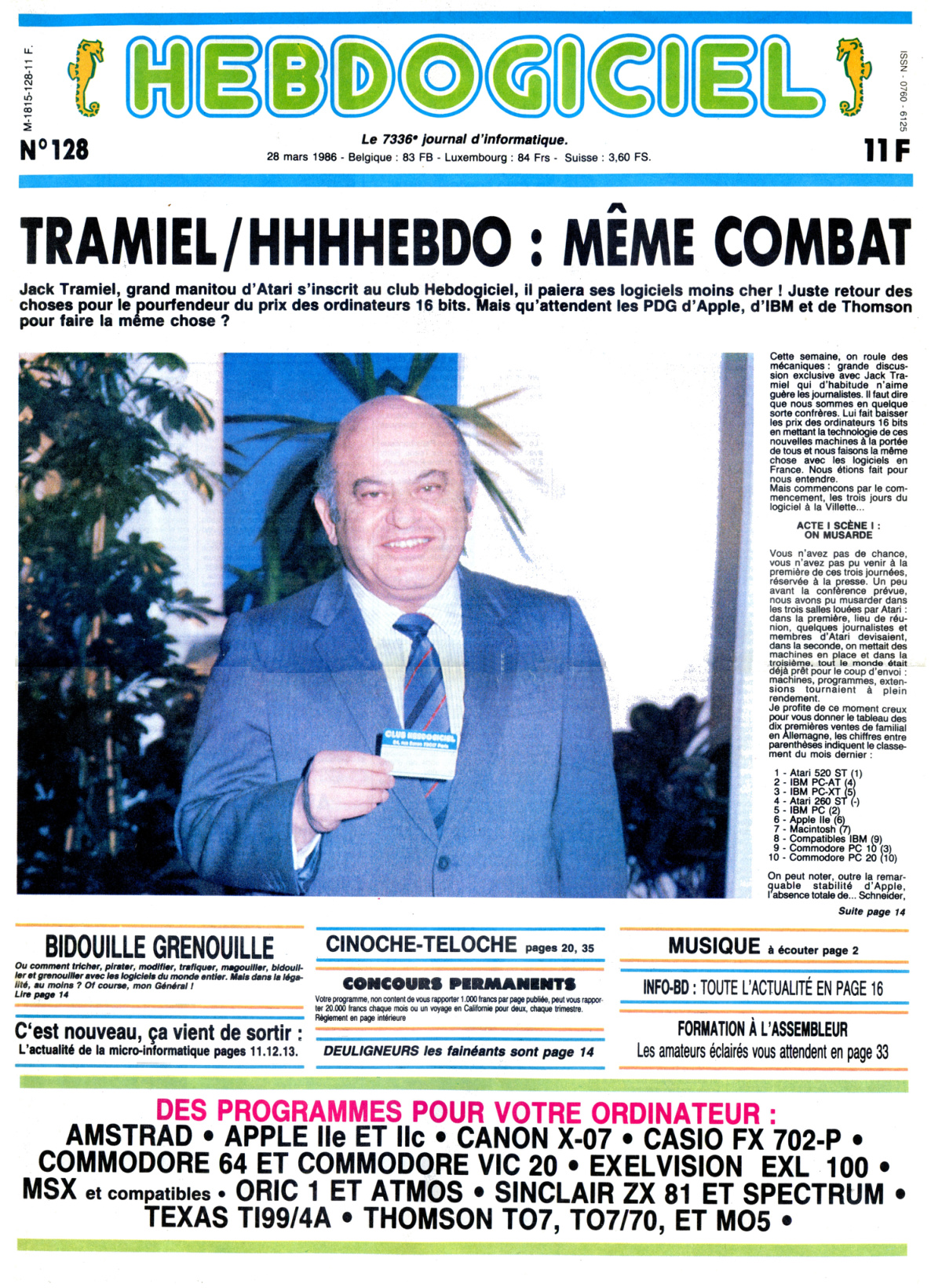 Première page de hebdogiciel numero128