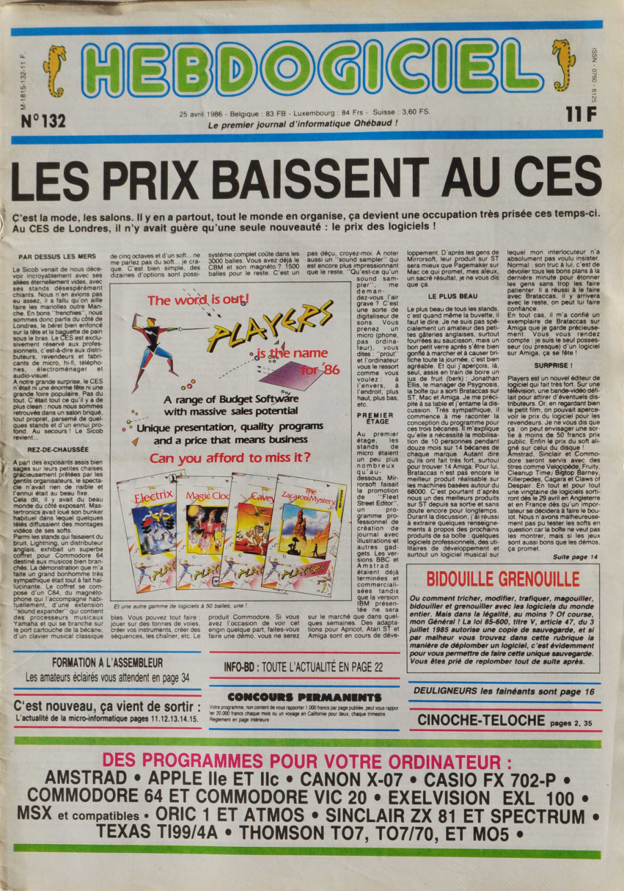 Première page de hebdogiciel numero132