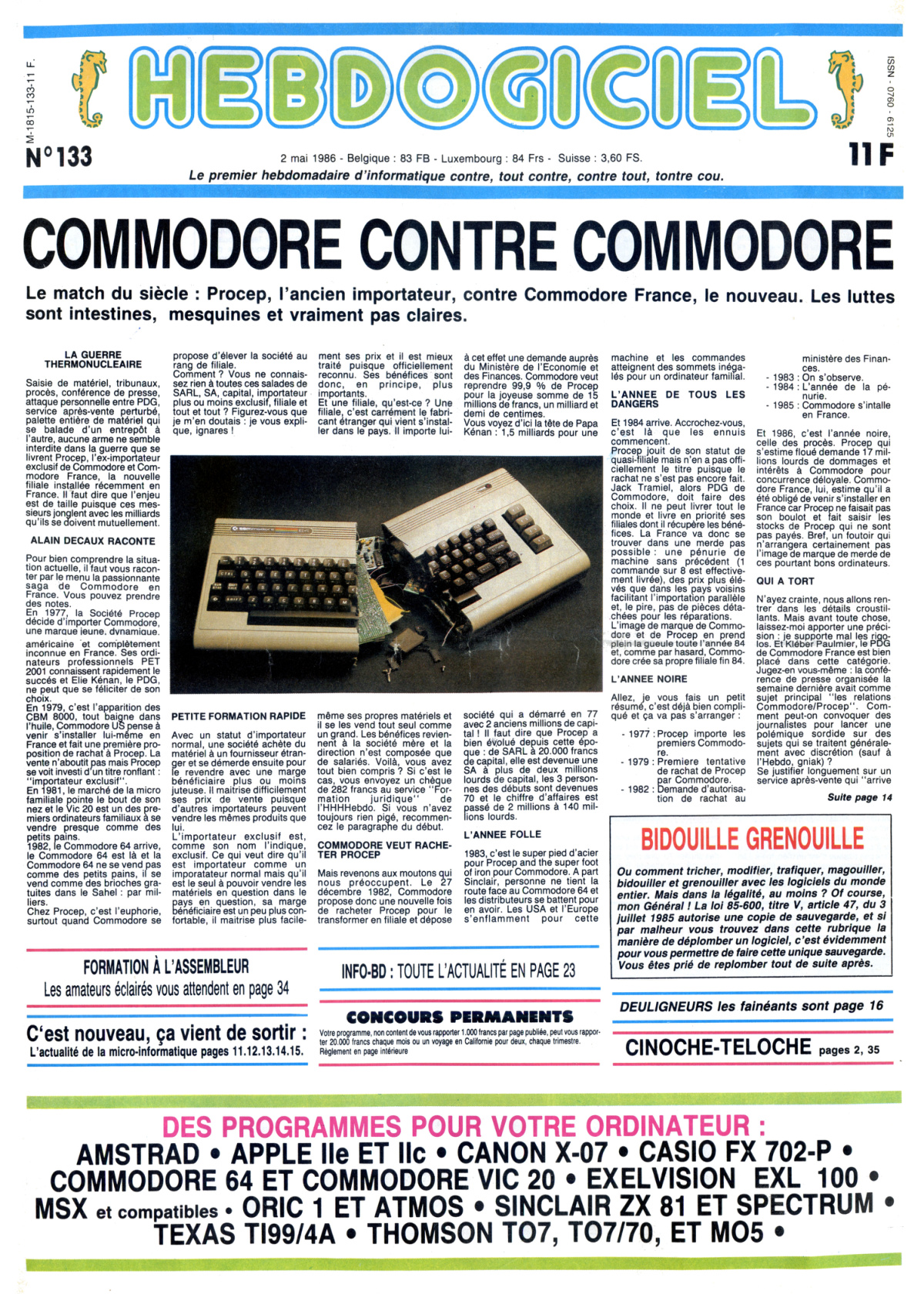 Première page de hebdogiciel numero133