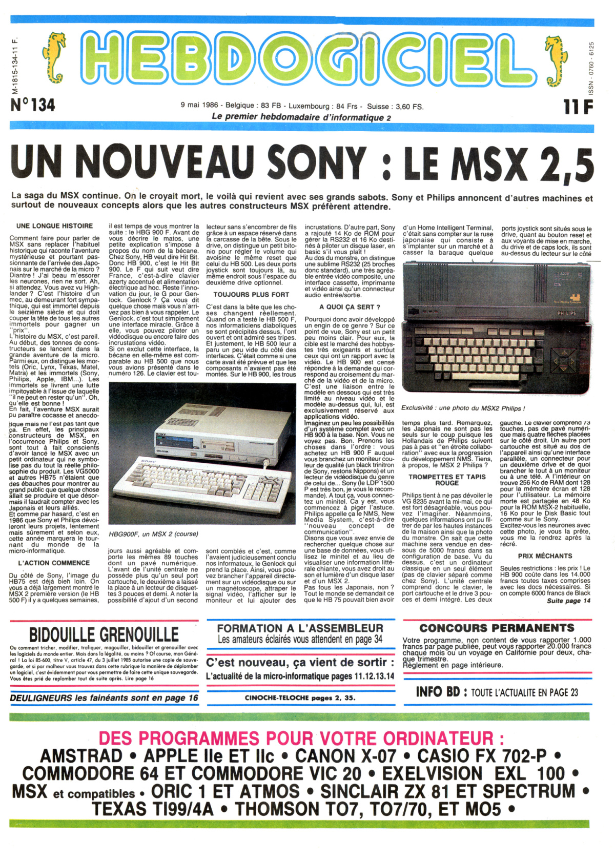 Première page de hebdogiciel numero134