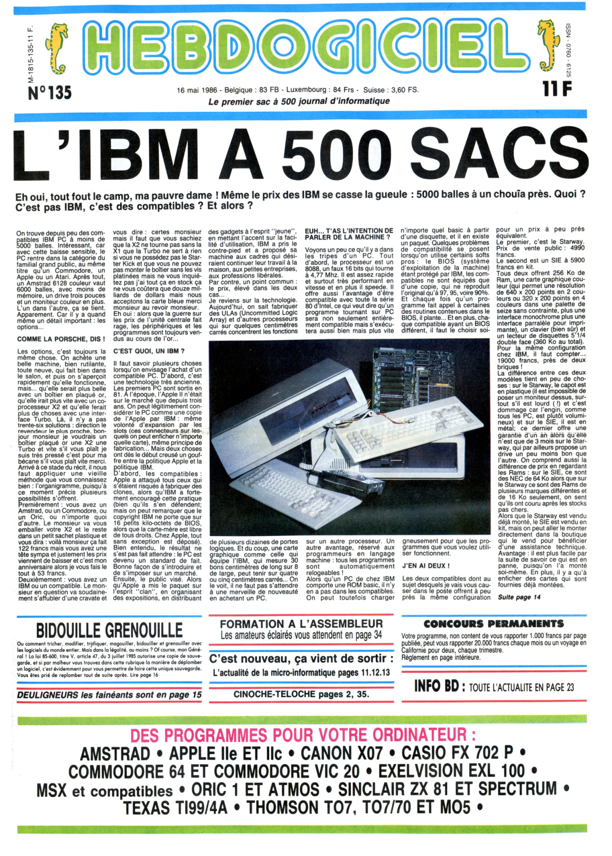 Première page de hebdogiciel numero135