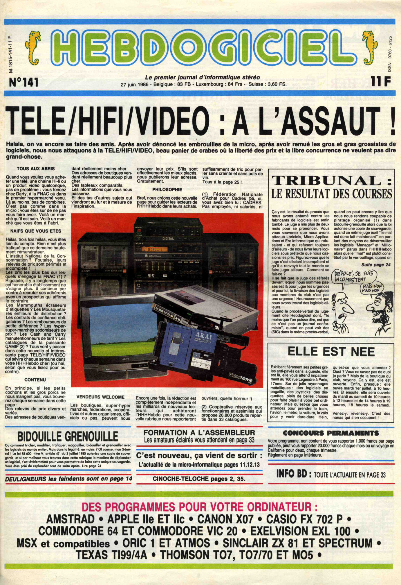Première page de hebdogiciel numero141