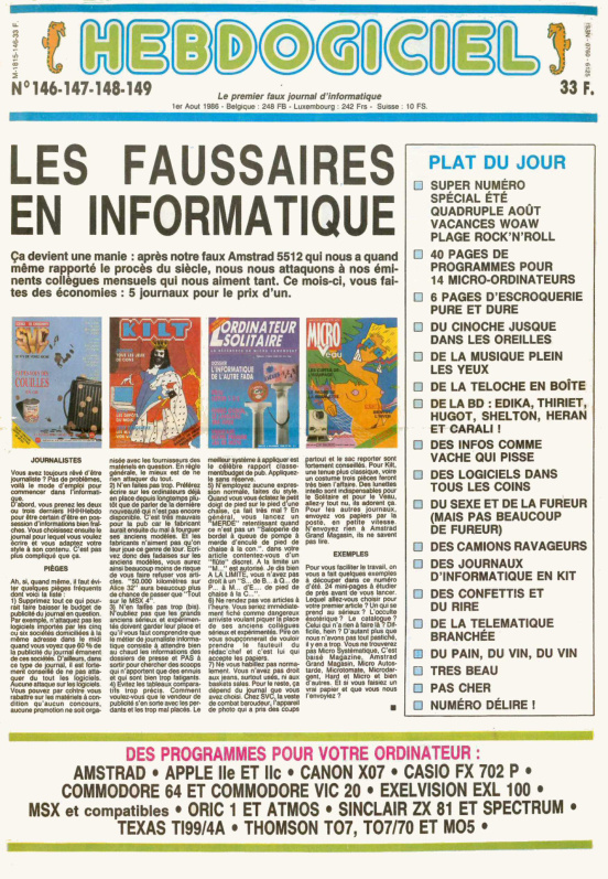 Première page de hebdogiciel numero146