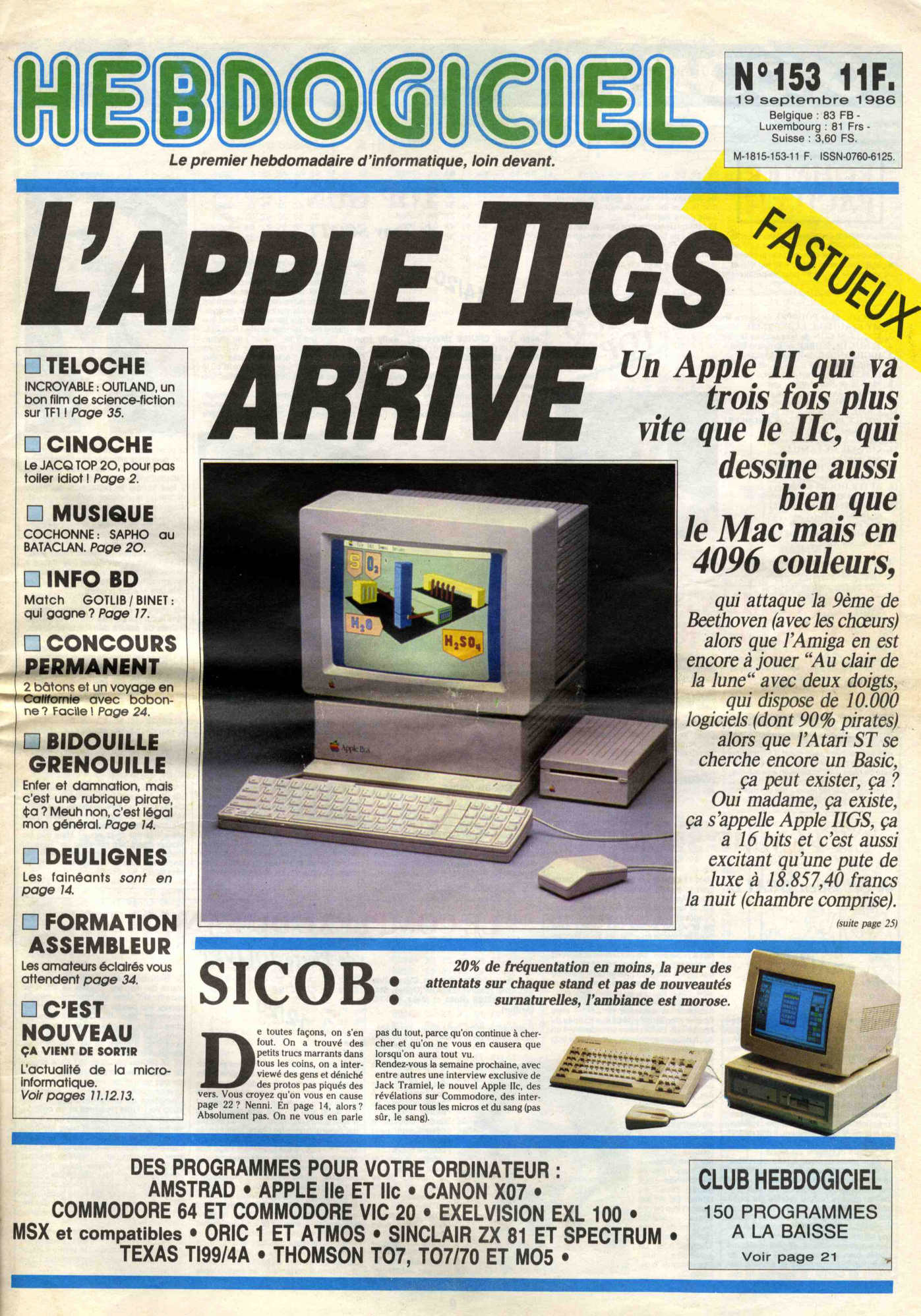 Première page de hebdogiciel numero153