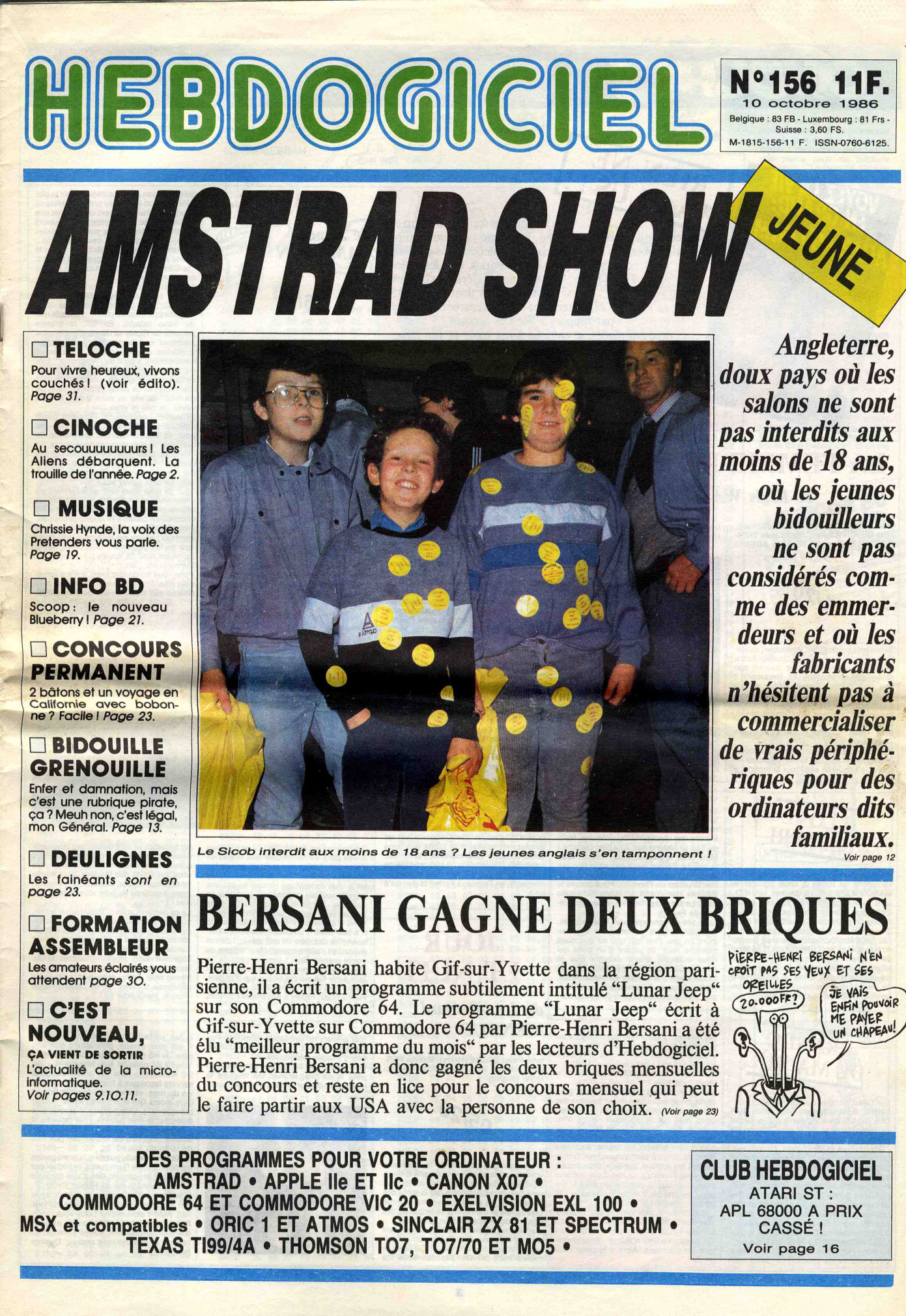 Première page de hebdogiciel numero156