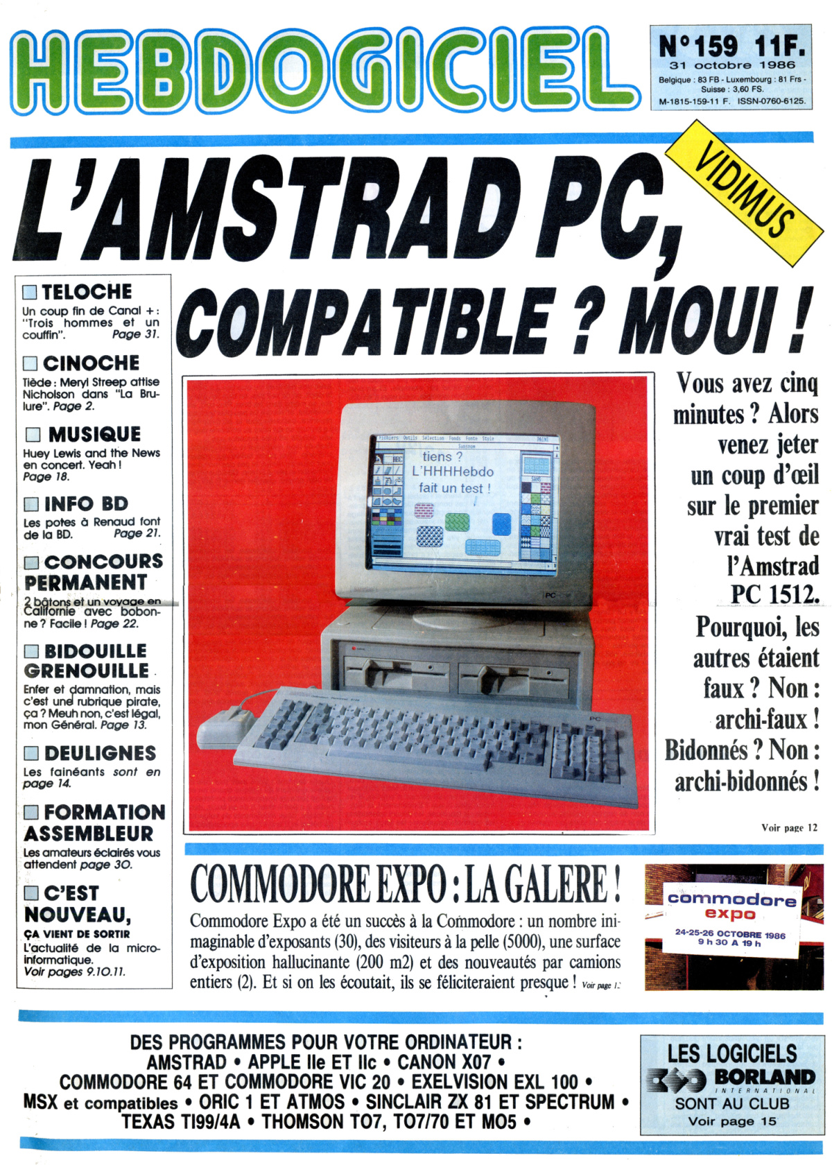 Première page de hebdogiciel numero159