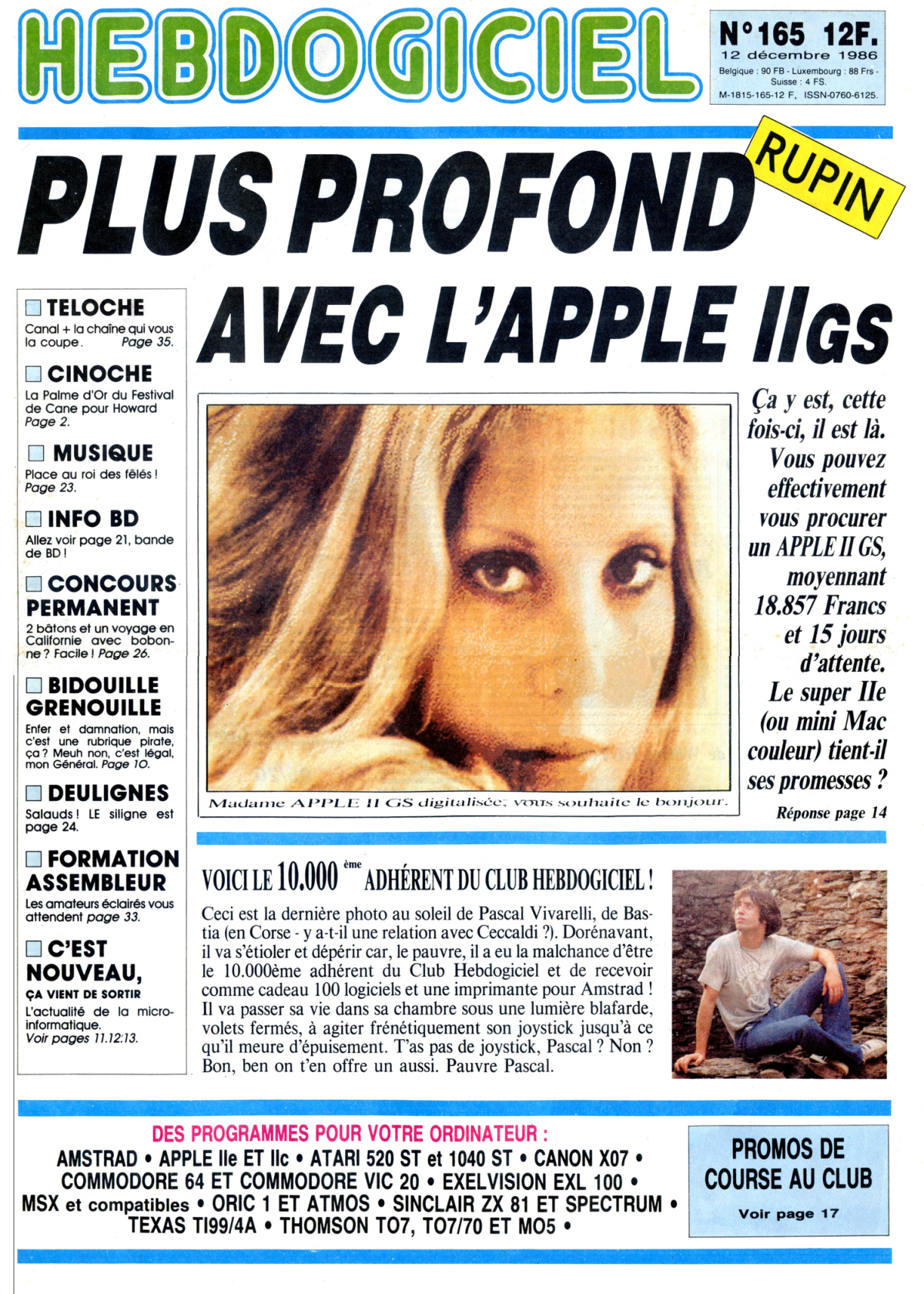 Première page de hebdogiciel numero165