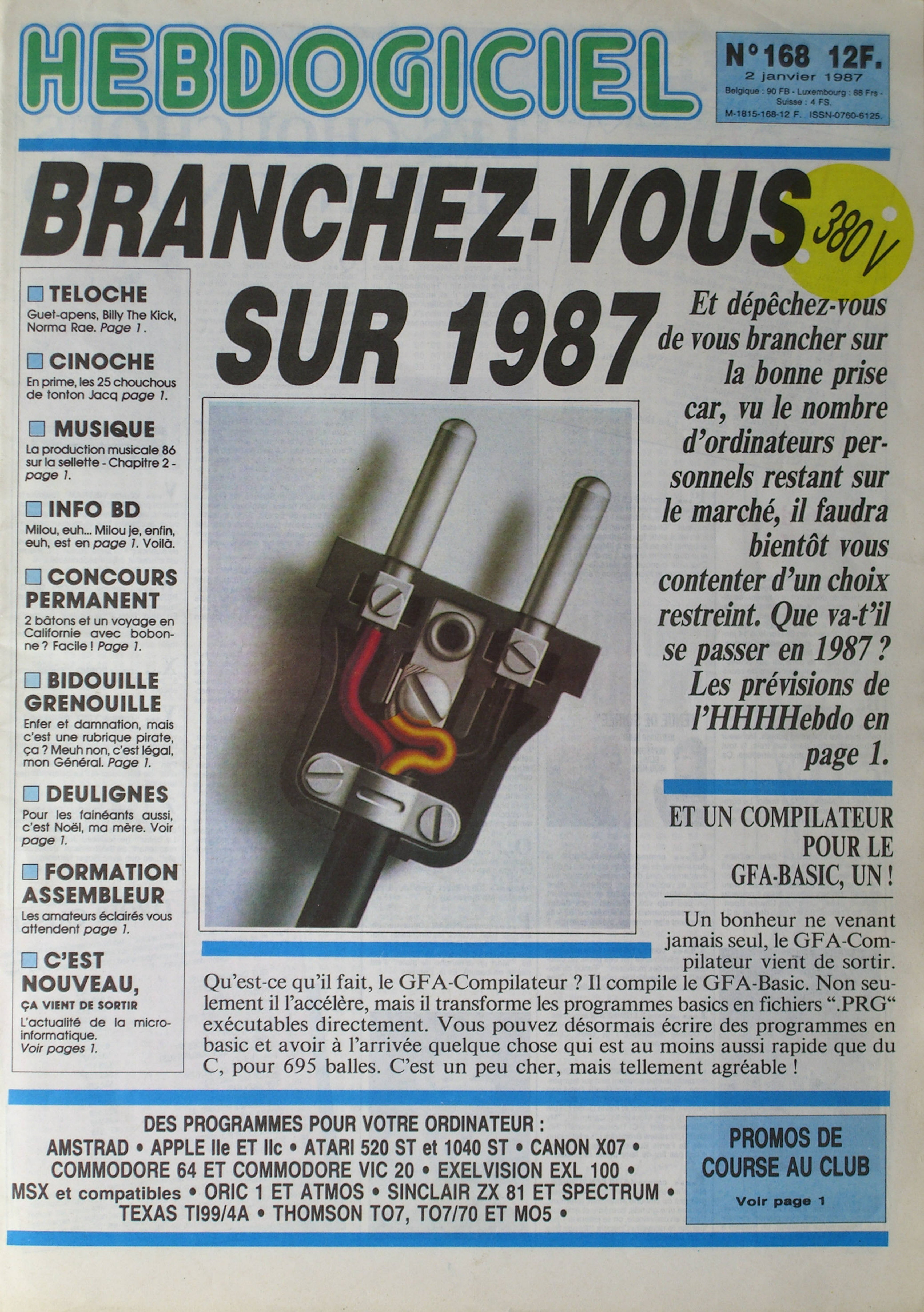 Première page de hebdogiciel numero168