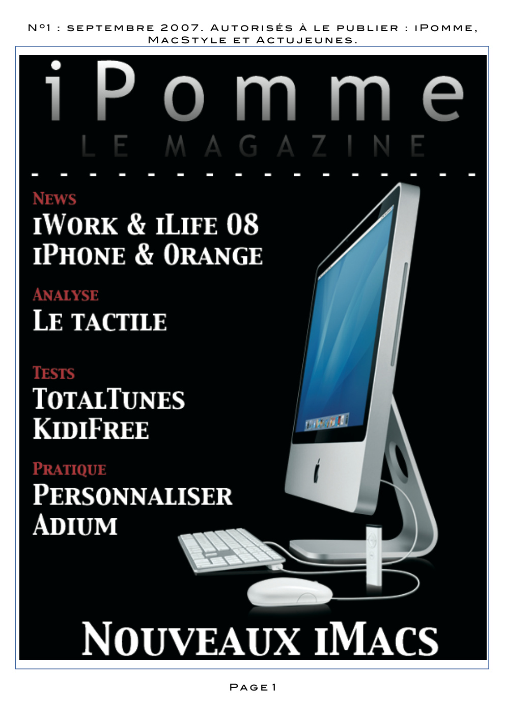 Première page de ipomme numero01