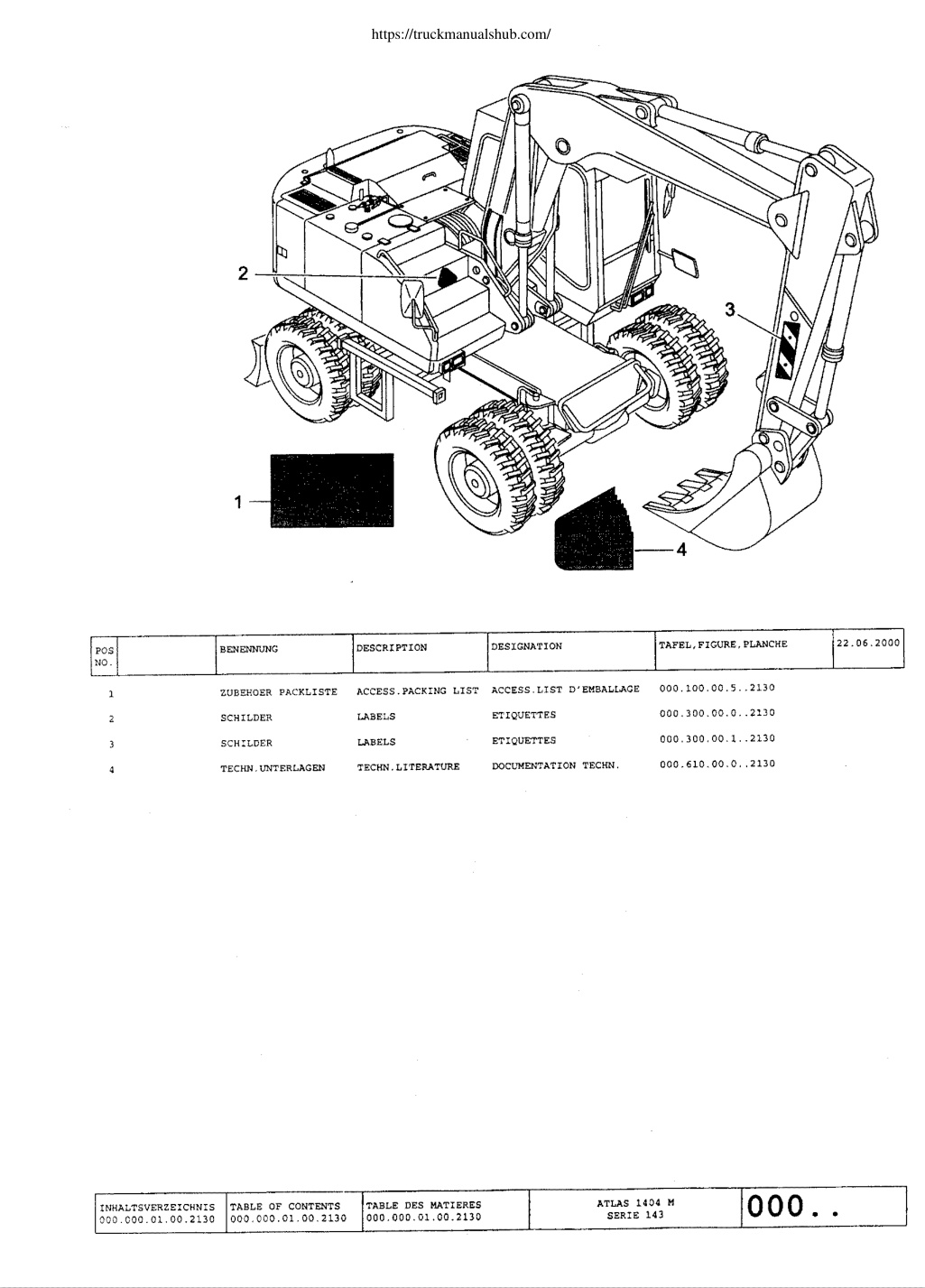 Première page de 1 ZUBEHOER PACKLISTE LIST D'EMBALLAGE 000. 100,00.5..2130