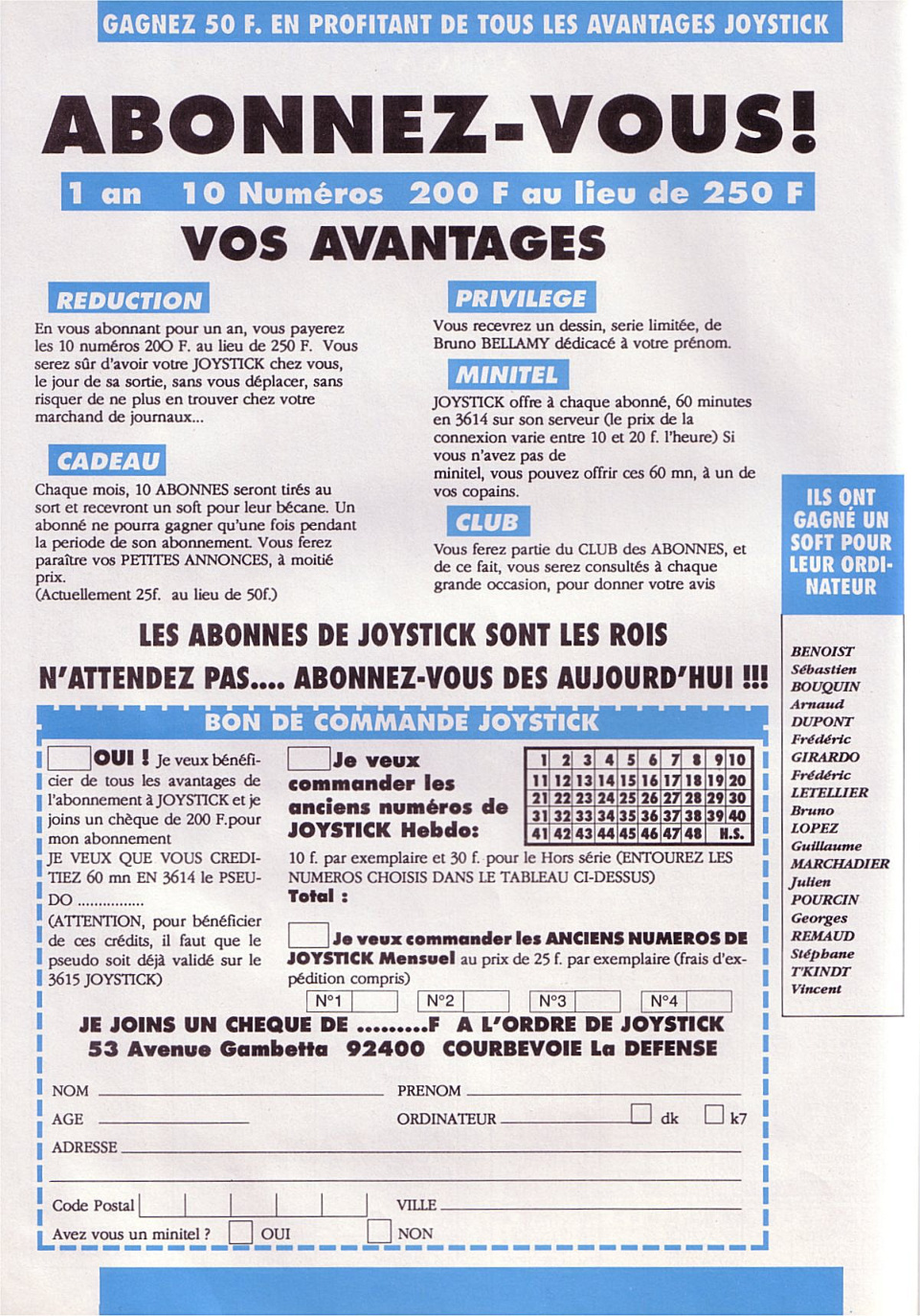 Première page de joystick numero005
