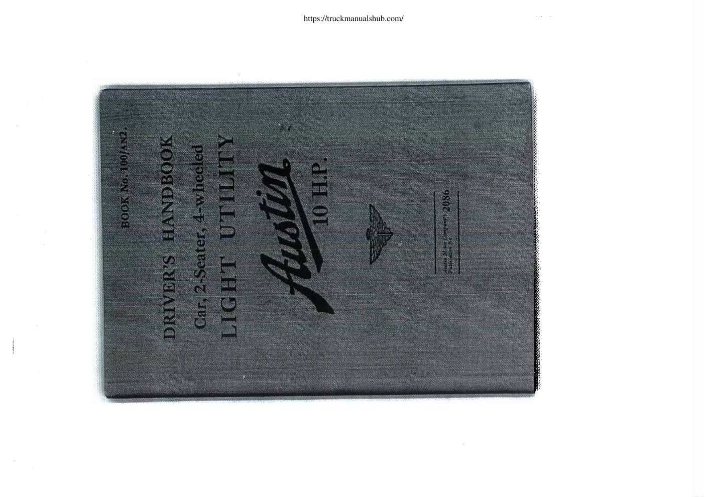 Première page de Drivers Handbook Austin Tilly