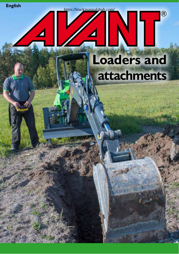 Première page de This catalogue contains most of the Avant loaders and attachments available from Avant