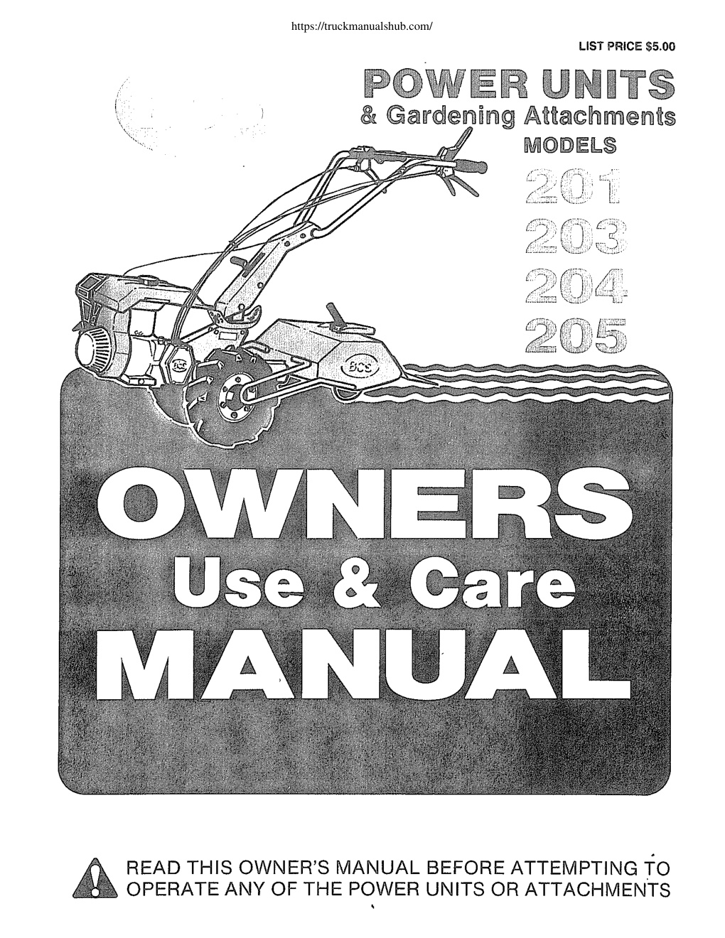 Première page de READ THIS OWNER’S MANUAL BEFORE ATTEMPTING TO