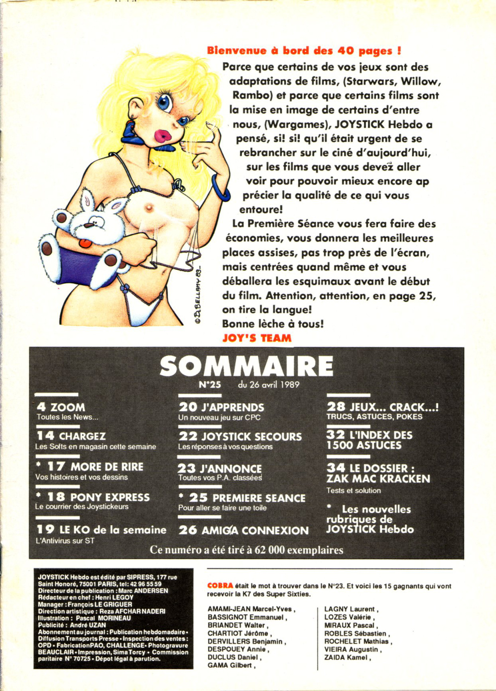 Première page de joystickhebdo numero25