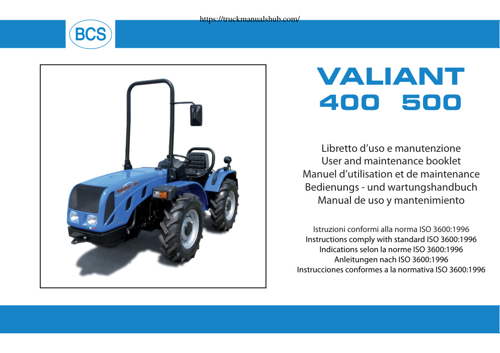 Première page de User and maintenance booklet