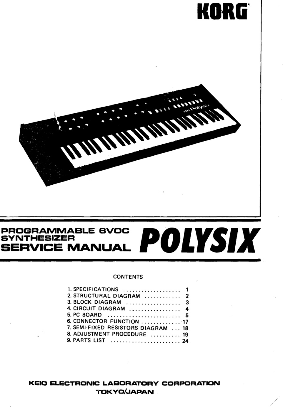 Première page de korg polysix service manual ocr