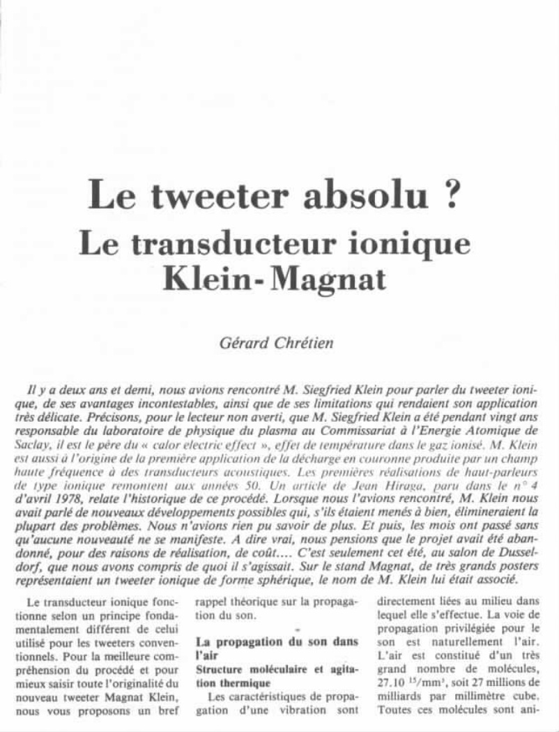Première page de laudiophile numero18