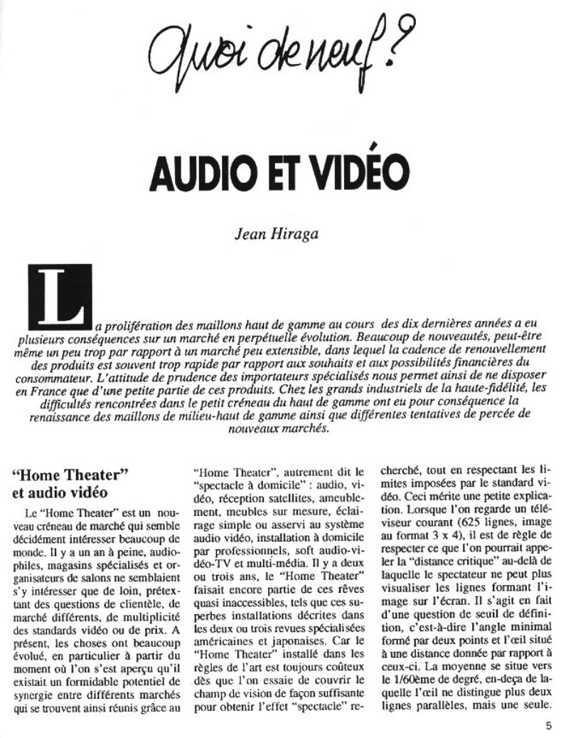 Première page de laudiophile numero26b