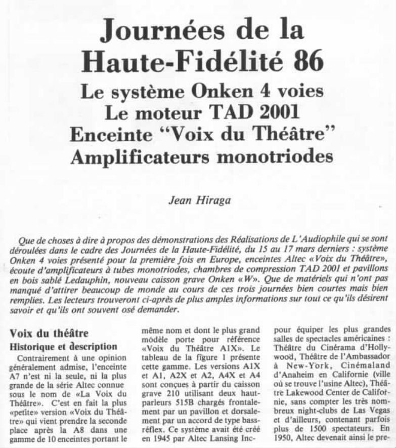 Première page de laudiophile numero38