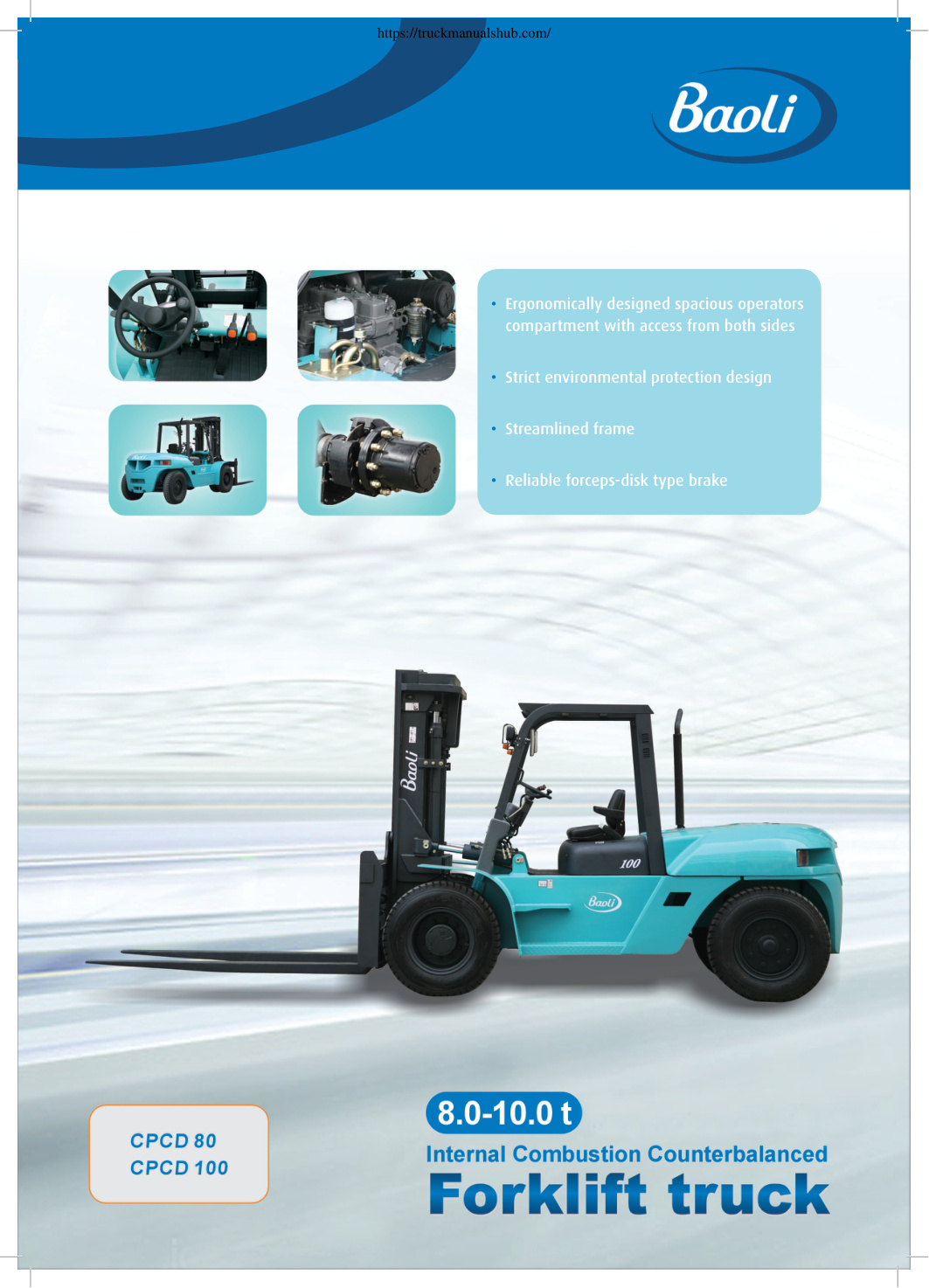 Première page de Baoli CPCD 80 CPCD 100 Forklift truck Technical Specifications.pdf