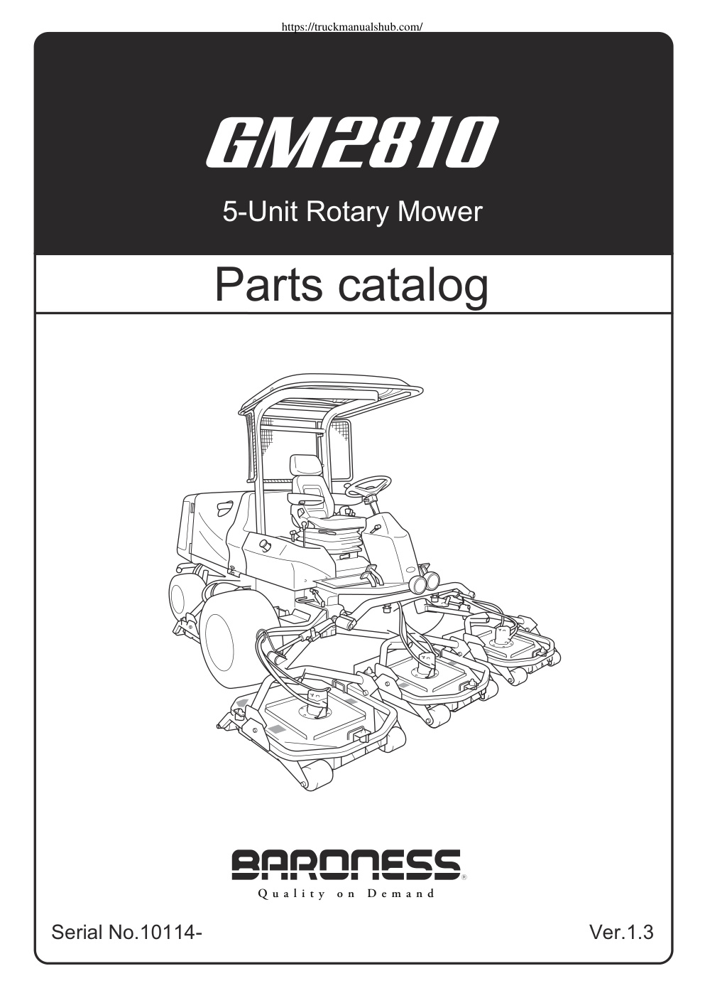 Première page de Parts catalog