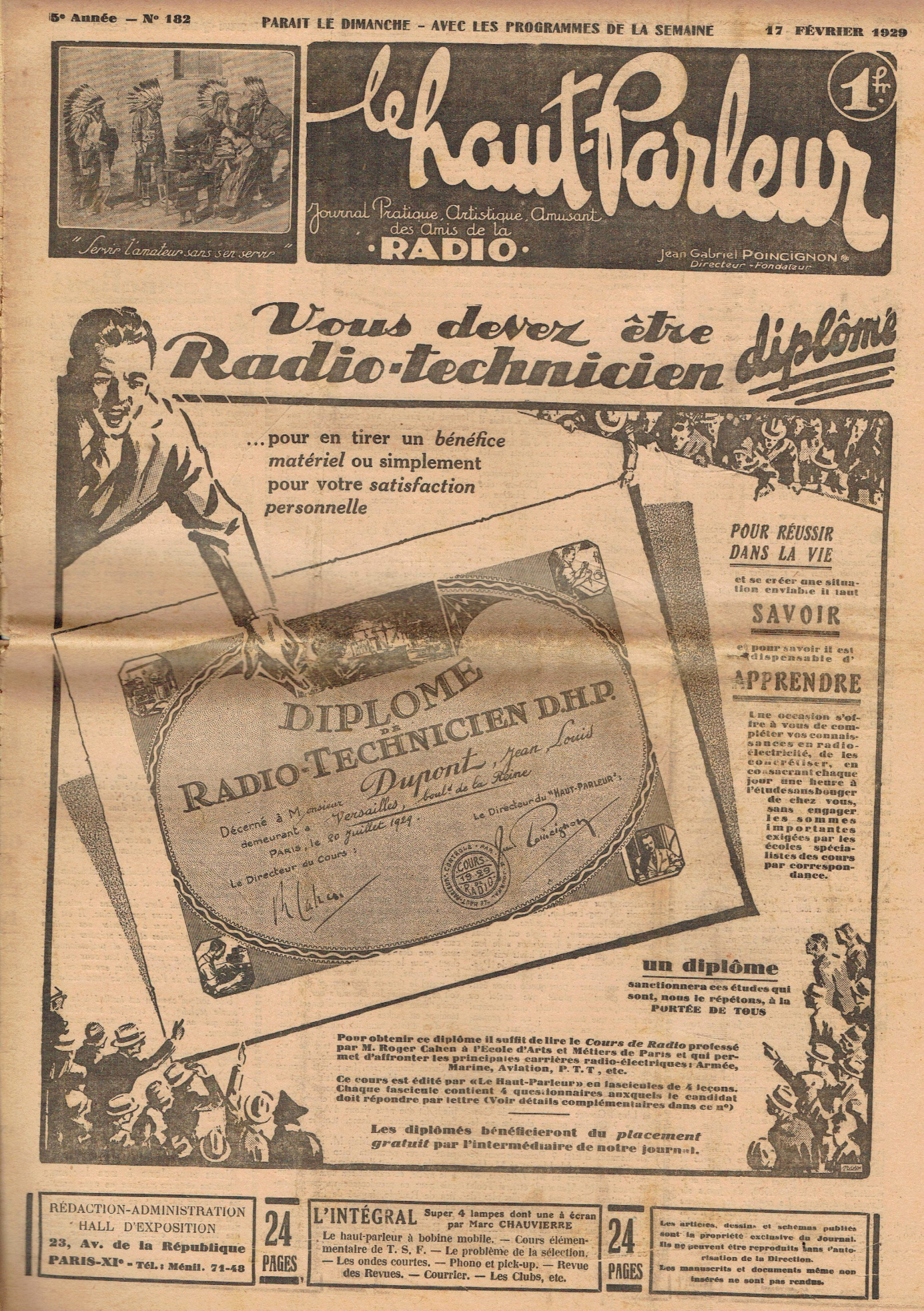 Première page de lehautparleur numero0182
