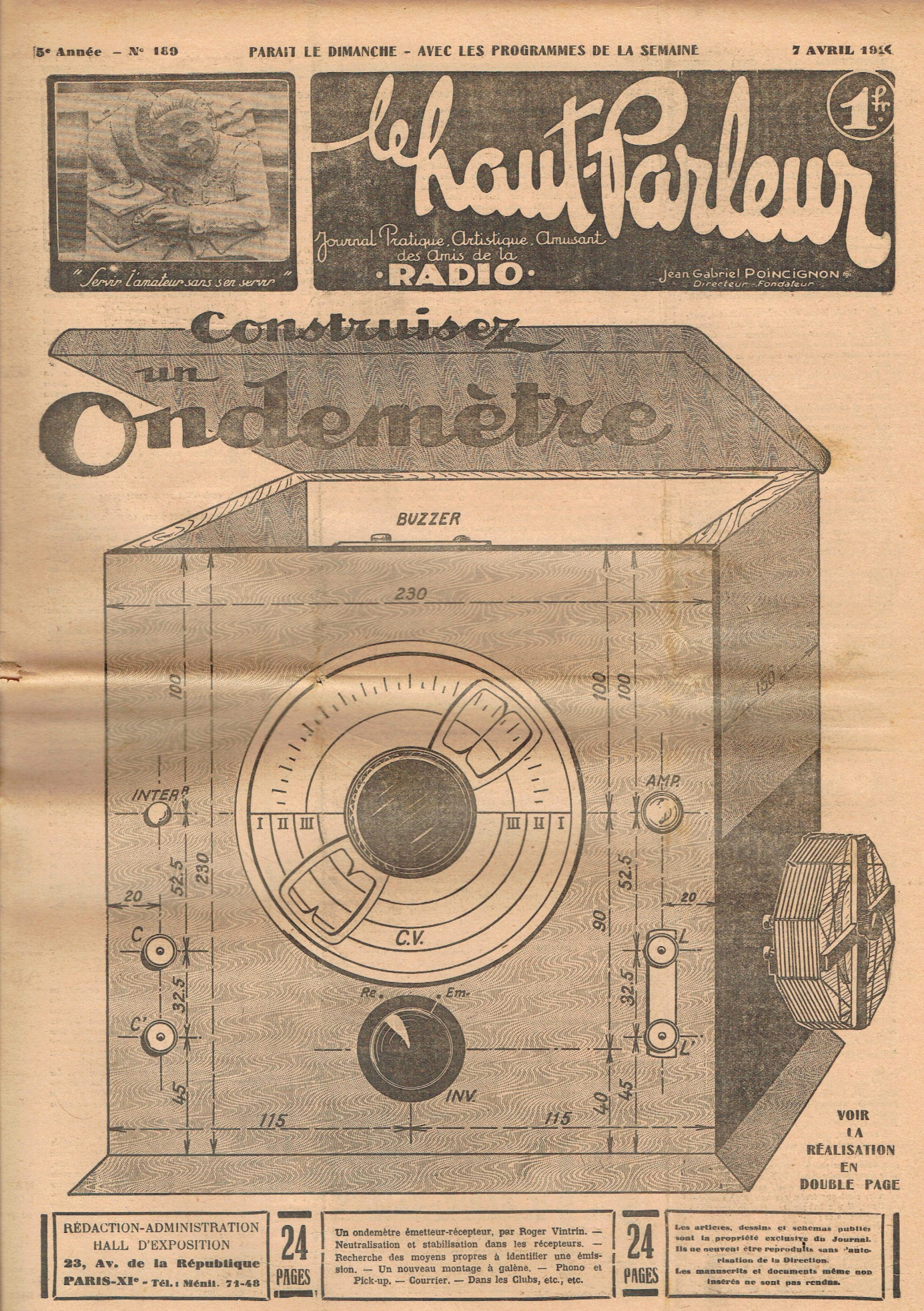 Première page de lehautparleur numero0189