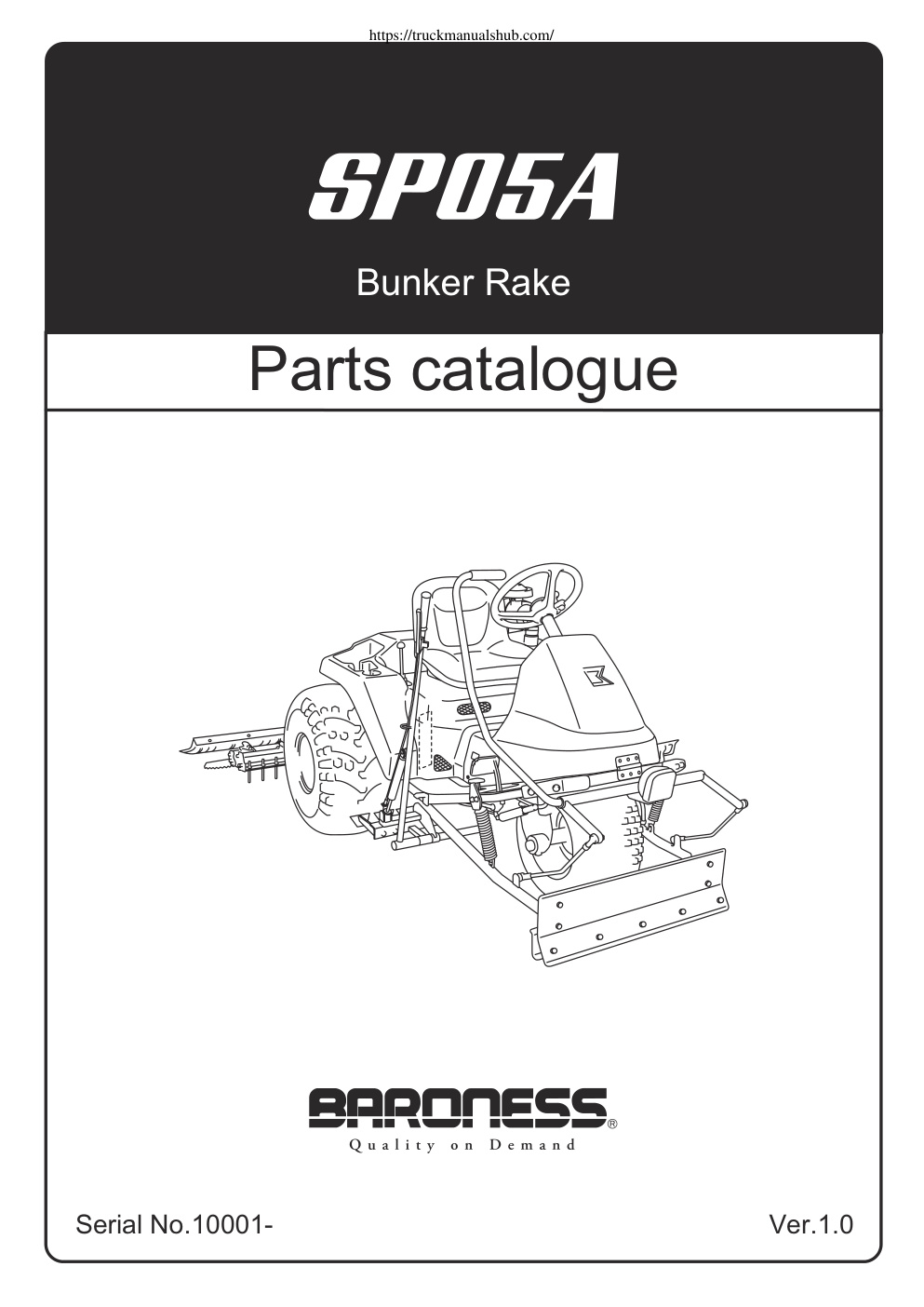 Première page de Parts catalogue