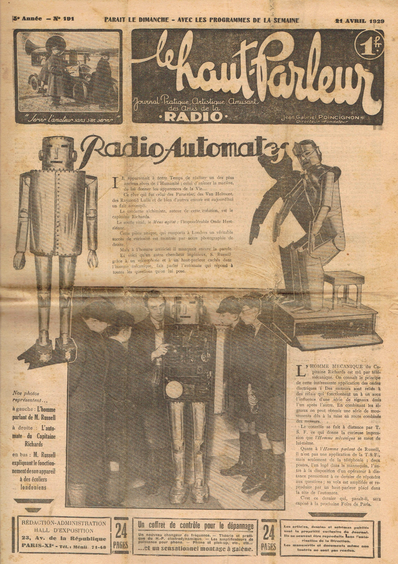 Première page de lehautparleur numero0191