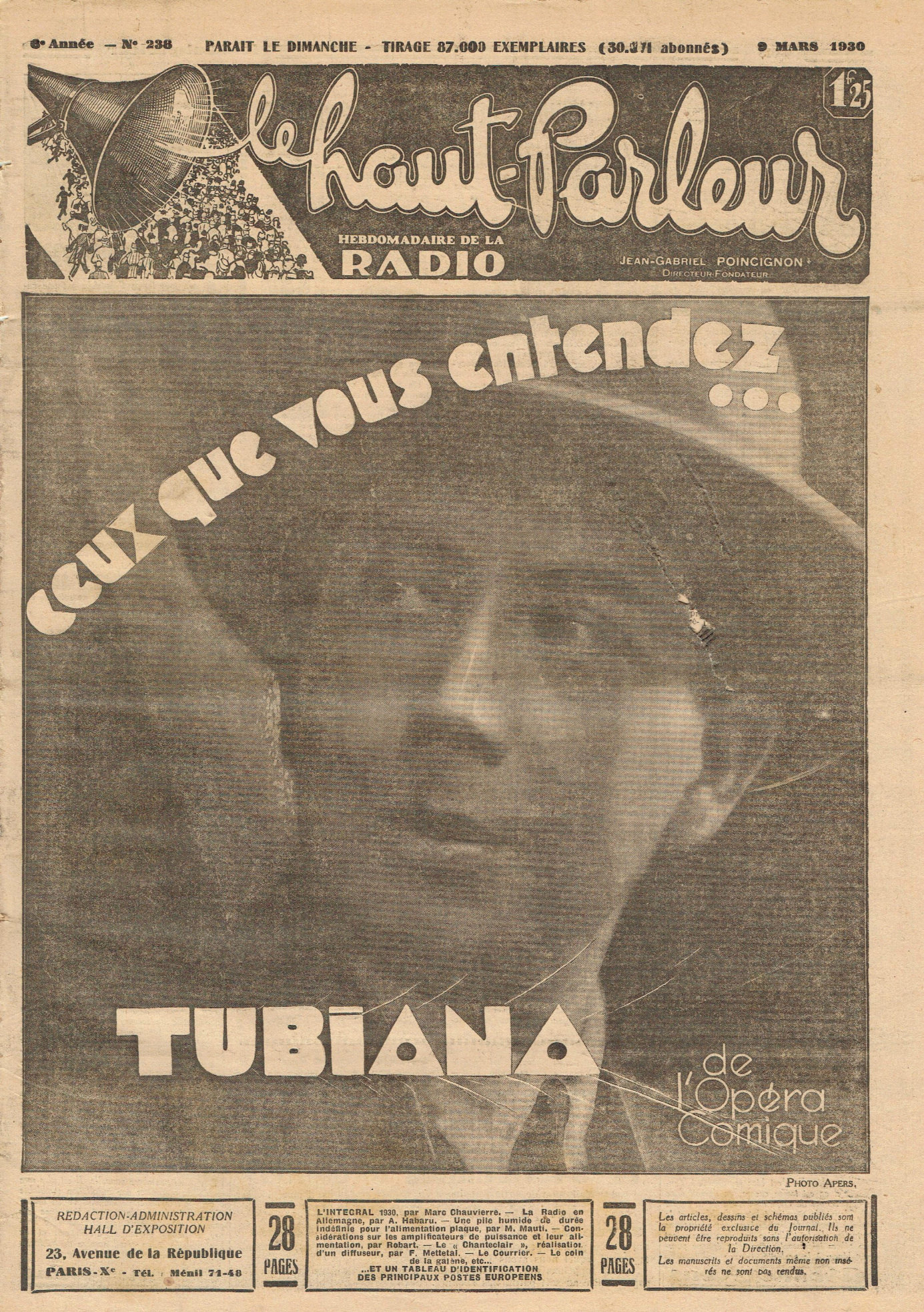 Première page de lehautparleur numero0238