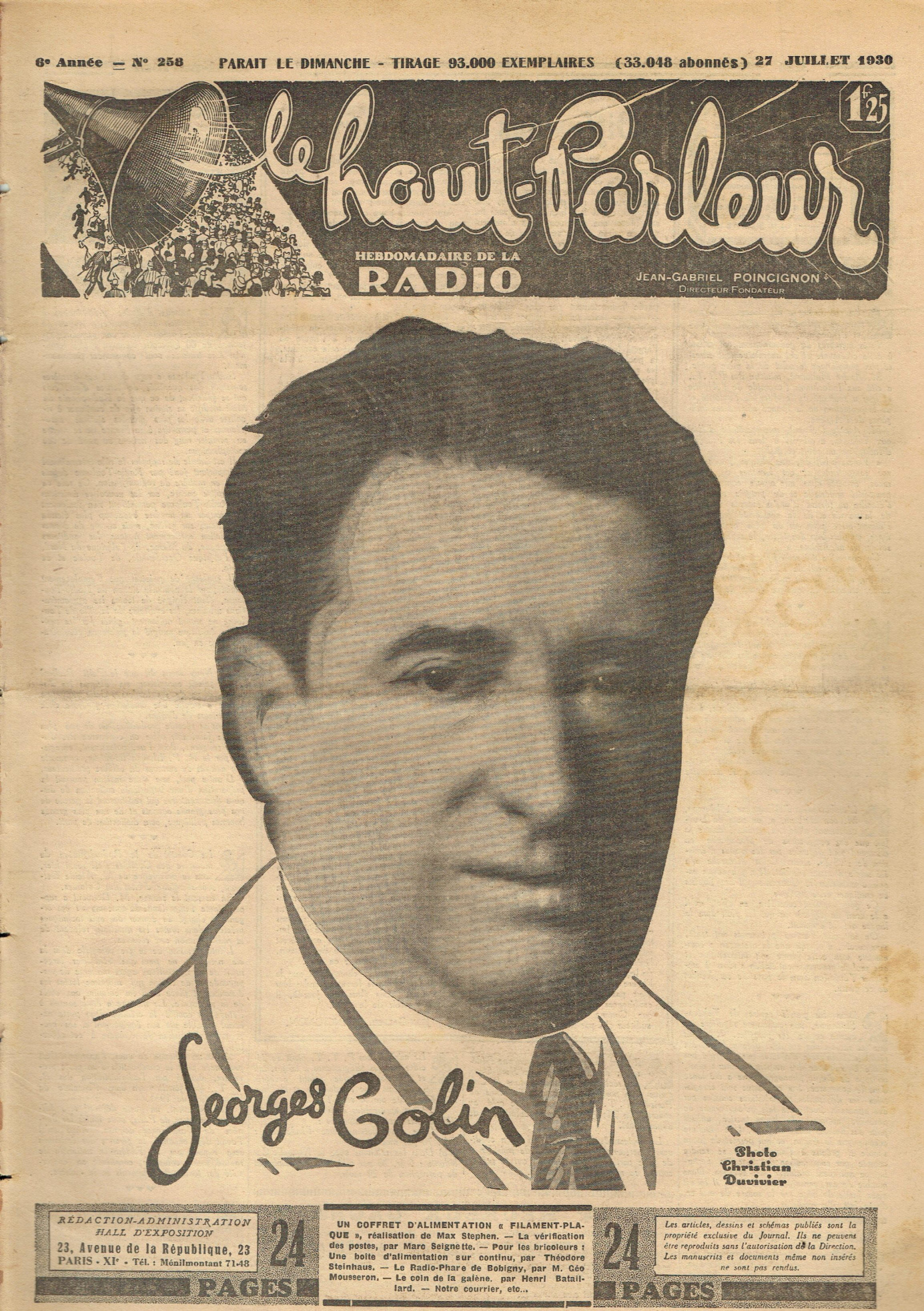 Première page de lehautparleur numero0258