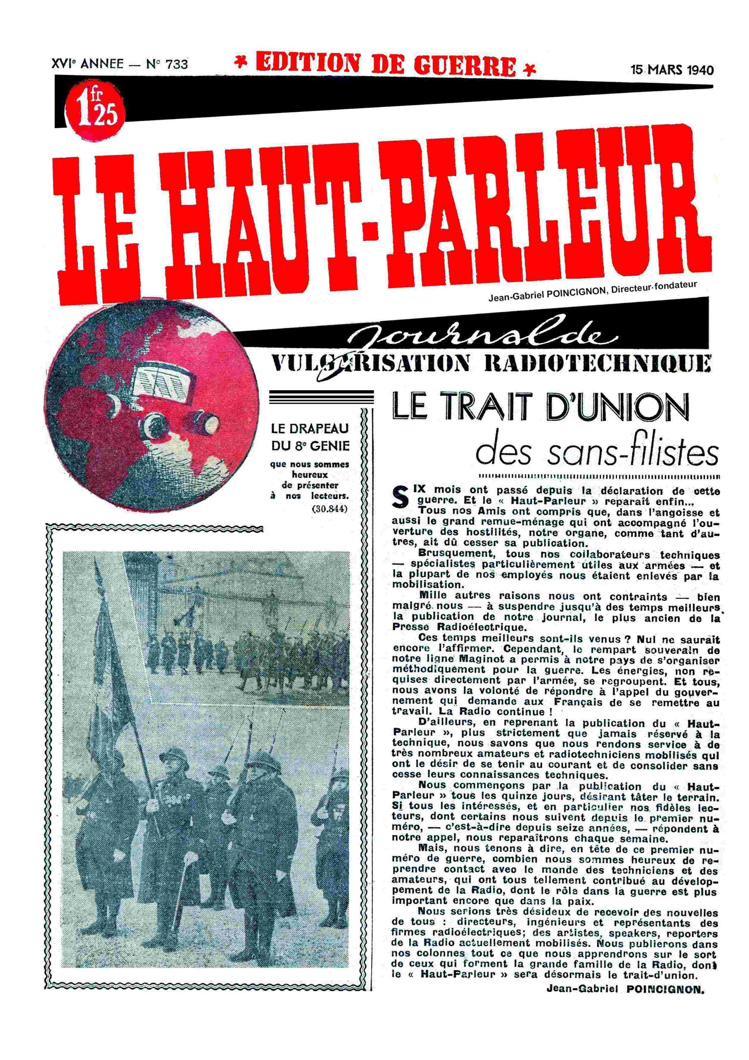 Première page de lehautparleur numero0733
