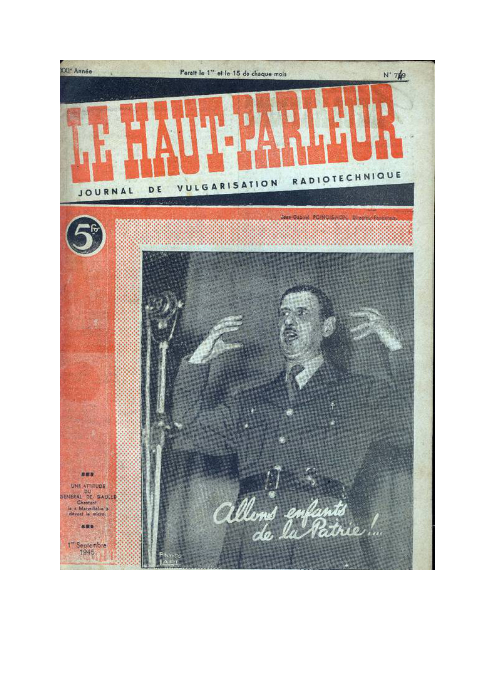 Première page de lehautparleur numero0749