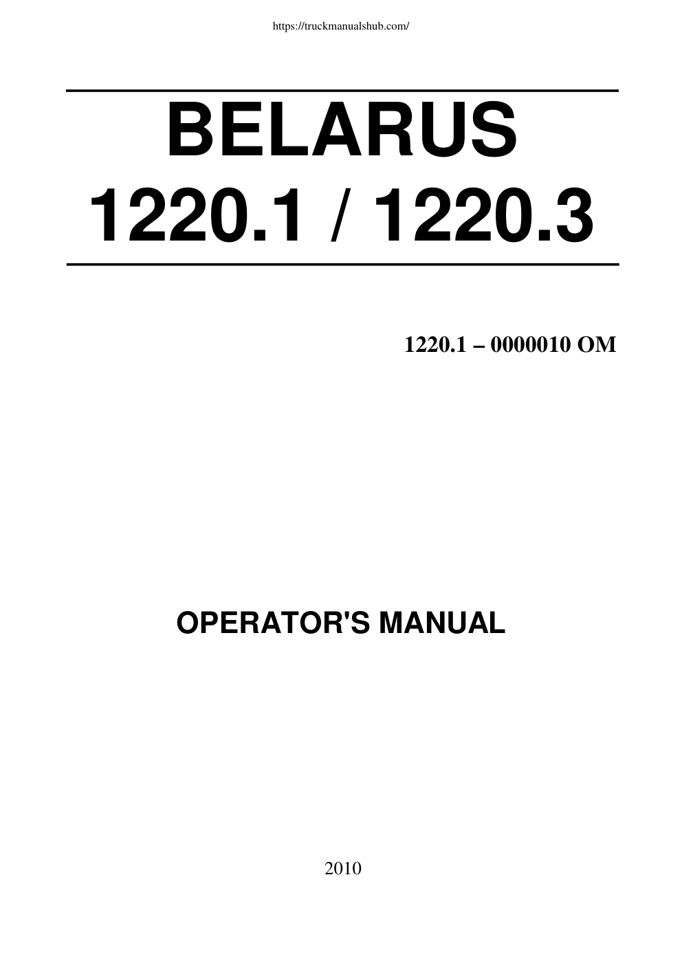 Première page de OPERATOR'S MANUAL