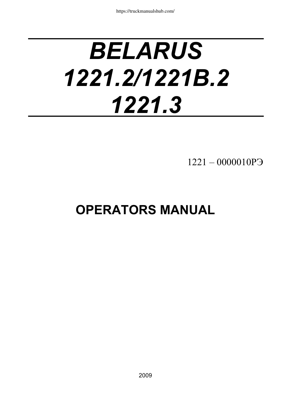 Première page de OPERATORS MANUAL