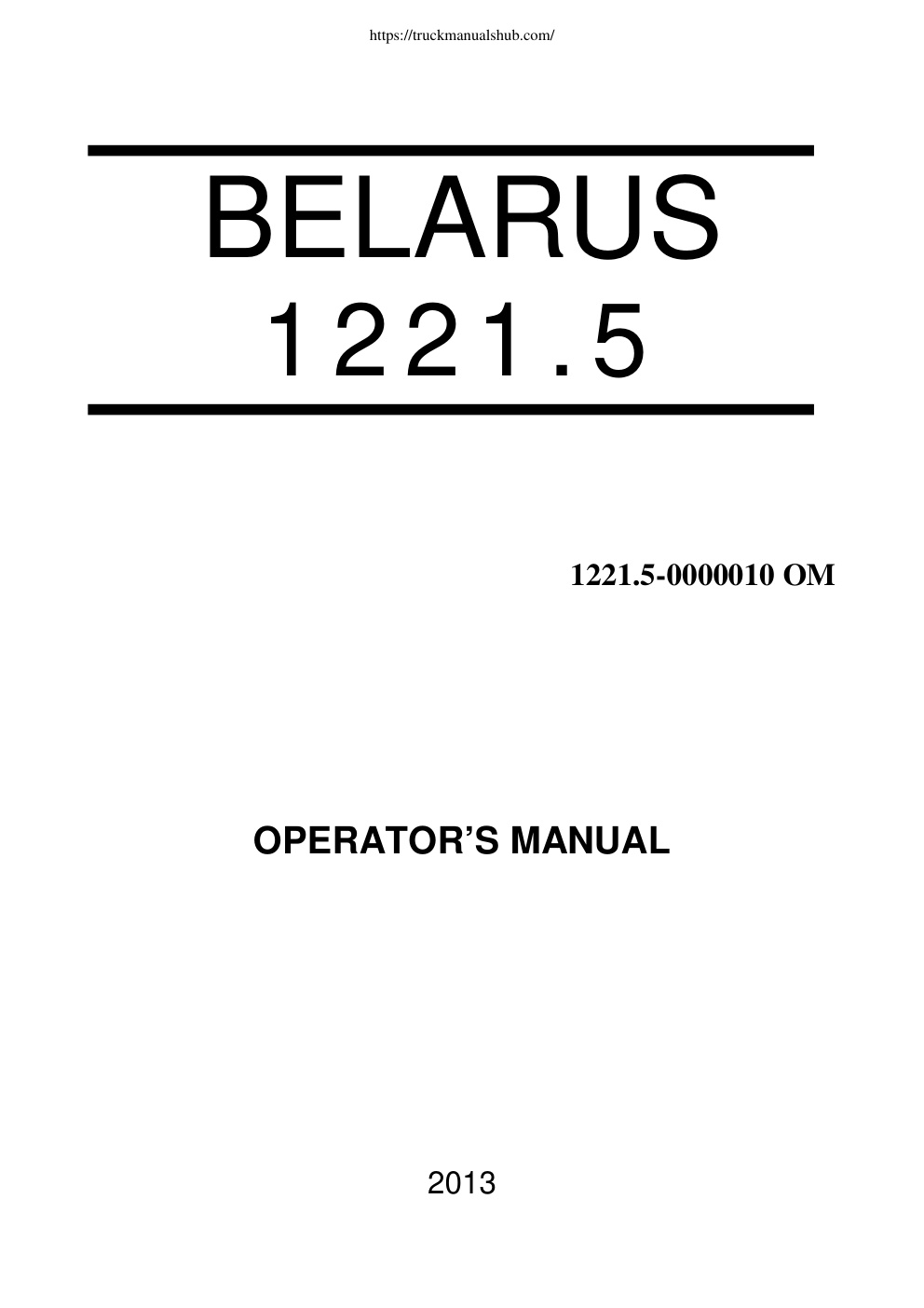 Première page de OPERATOR’S MANUAL