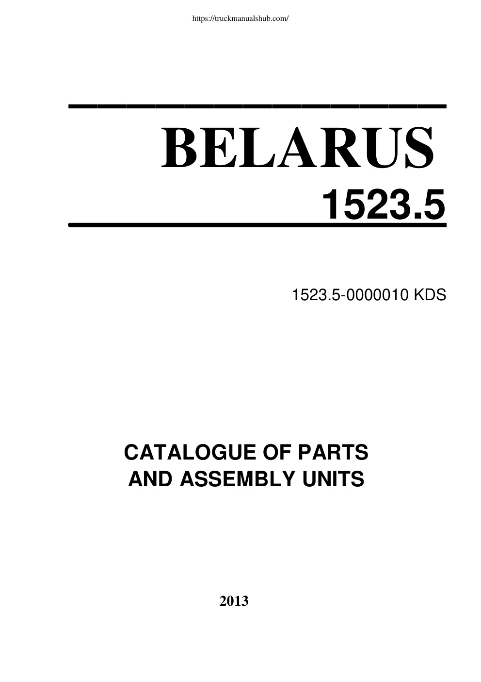 Première page de CATALOGUE OF PARTS