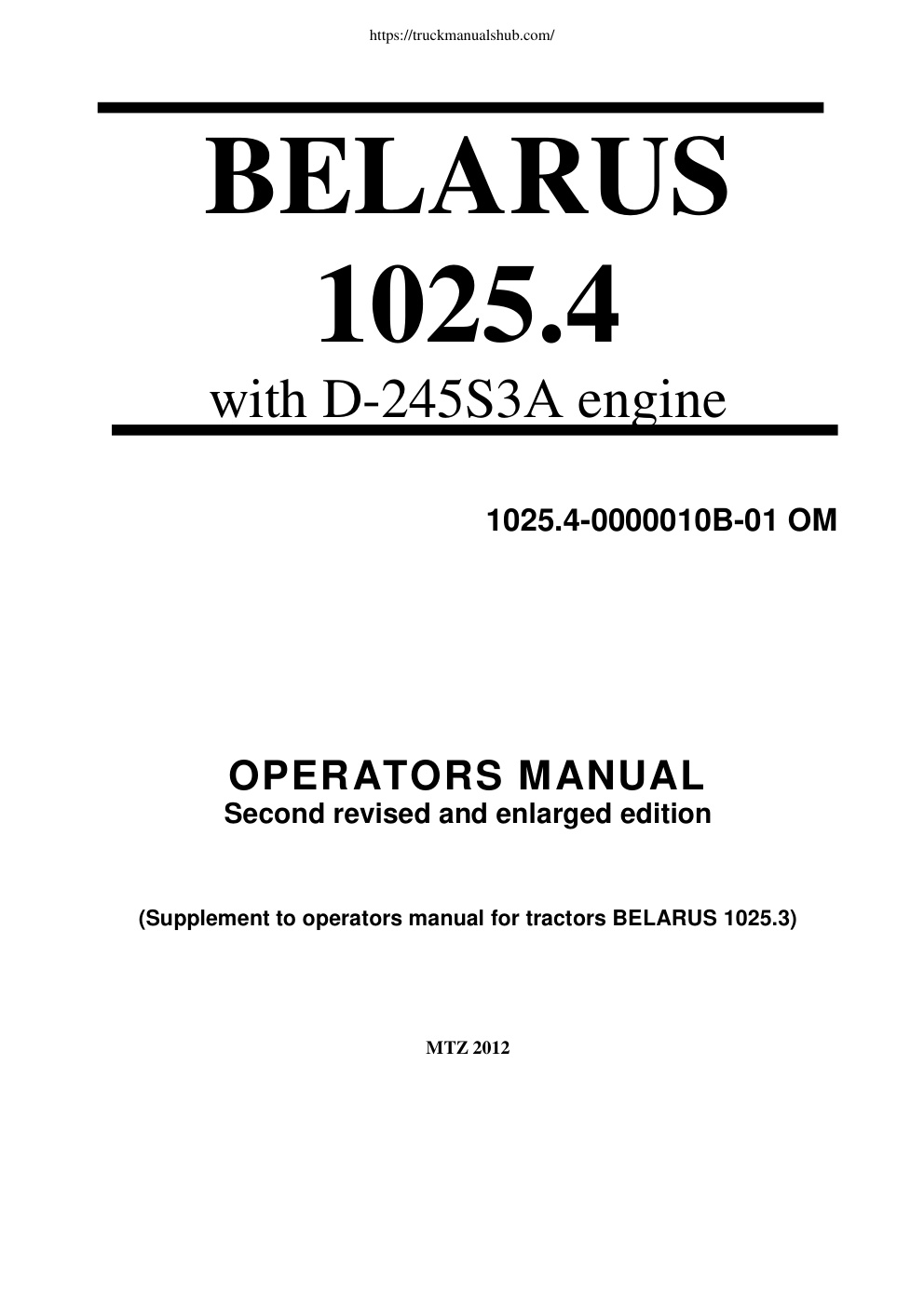 Première page de OPERATORS MANUAL