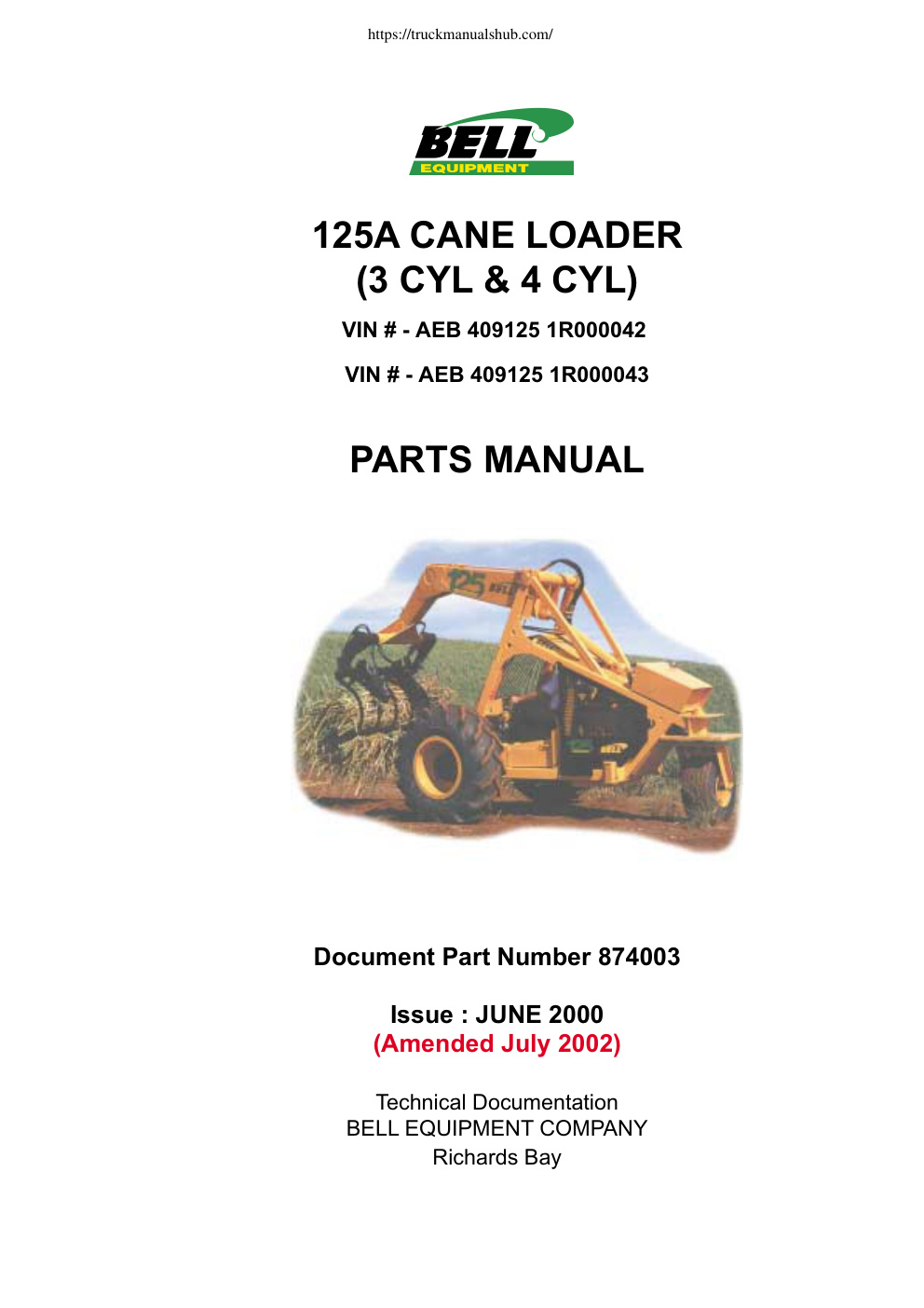 Première page de PARTS MANUAL